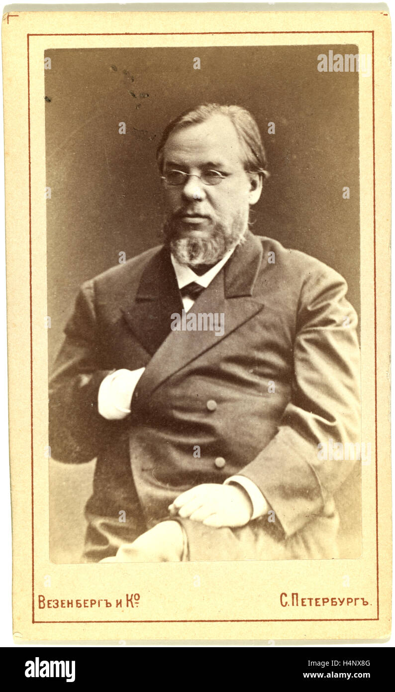 Ivan Petrovitch Botkin, trois-quarts face, portrait légèrement à gauche, c. 19e siècle. La Russie Banque D'Images