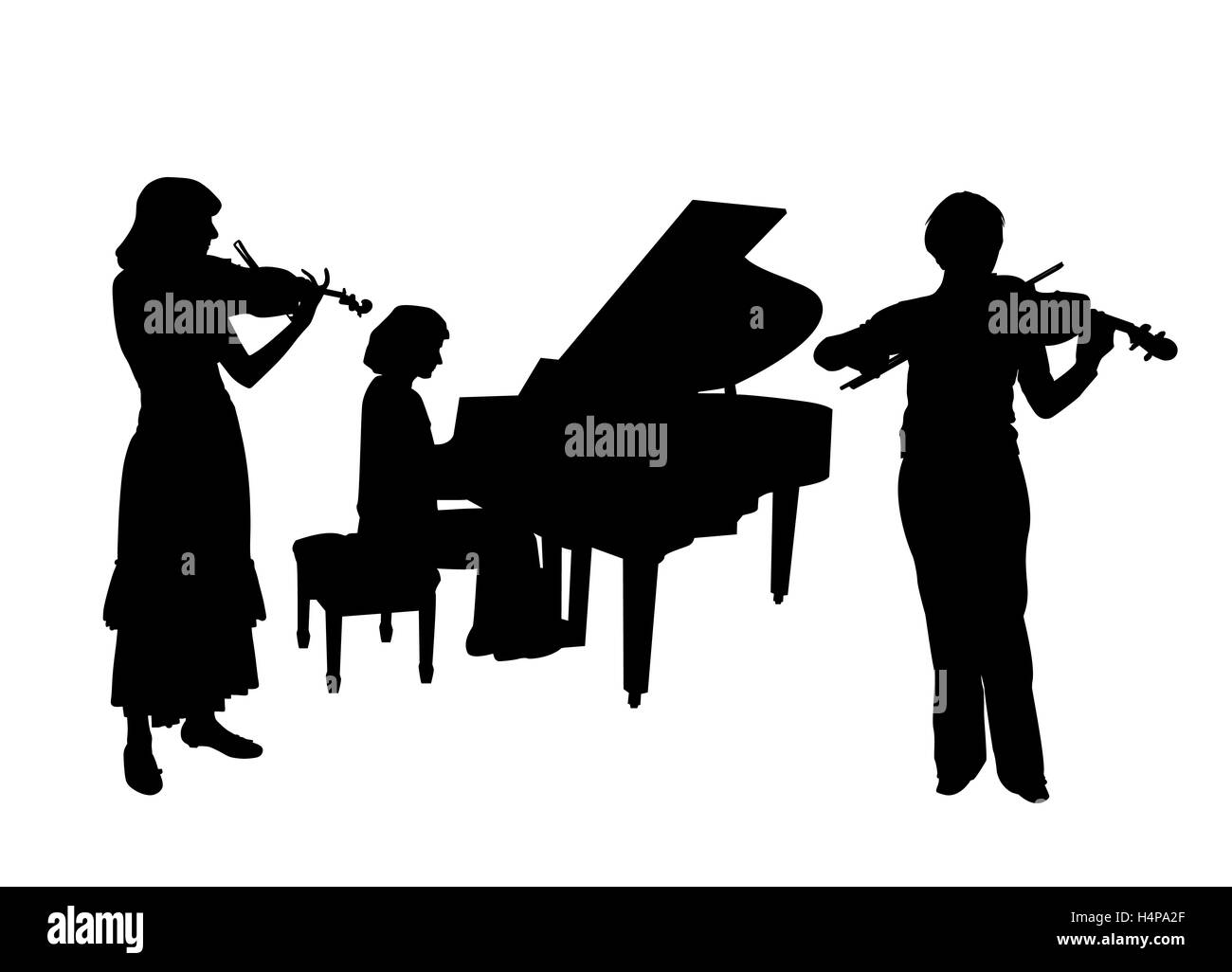 Concerto pour deux violons et piano Banque D'Images