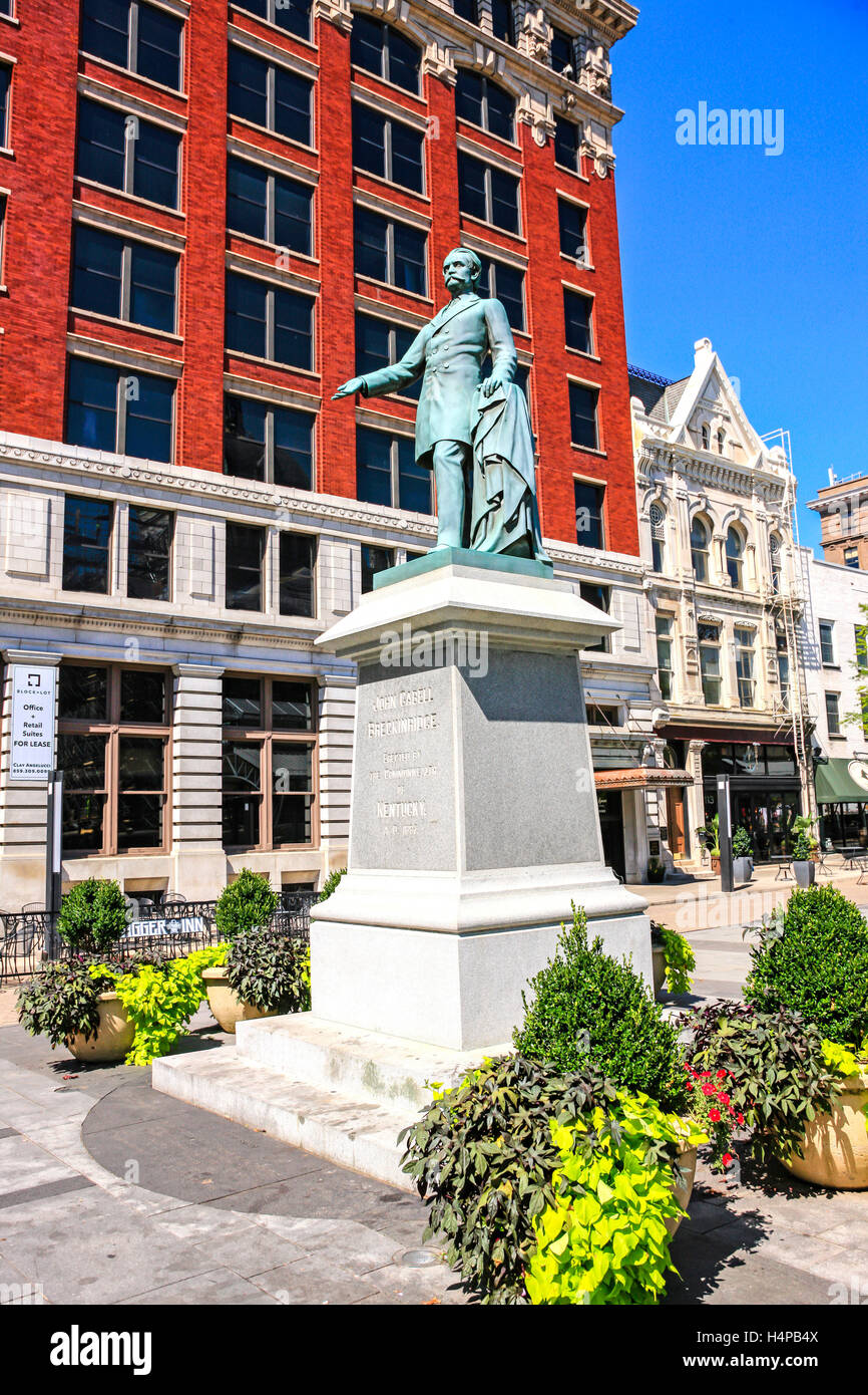 Statue de John Cabell Breckinridge à Cheapside Park sur W Main St à Lexington KY Banque D'Images