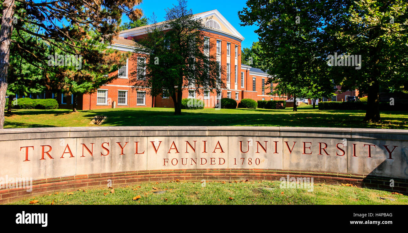 Campus de l'Université de Transylvanie entrée dans Lexington KY Banque D'Images