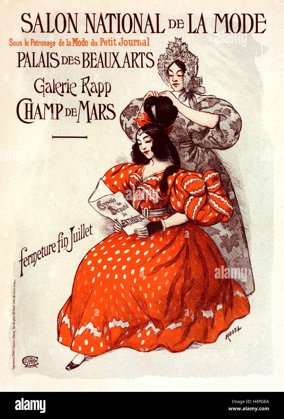 Affiche pour Salon de la mode. Roedel, 1859-1900, l'artiste Banque D'Images