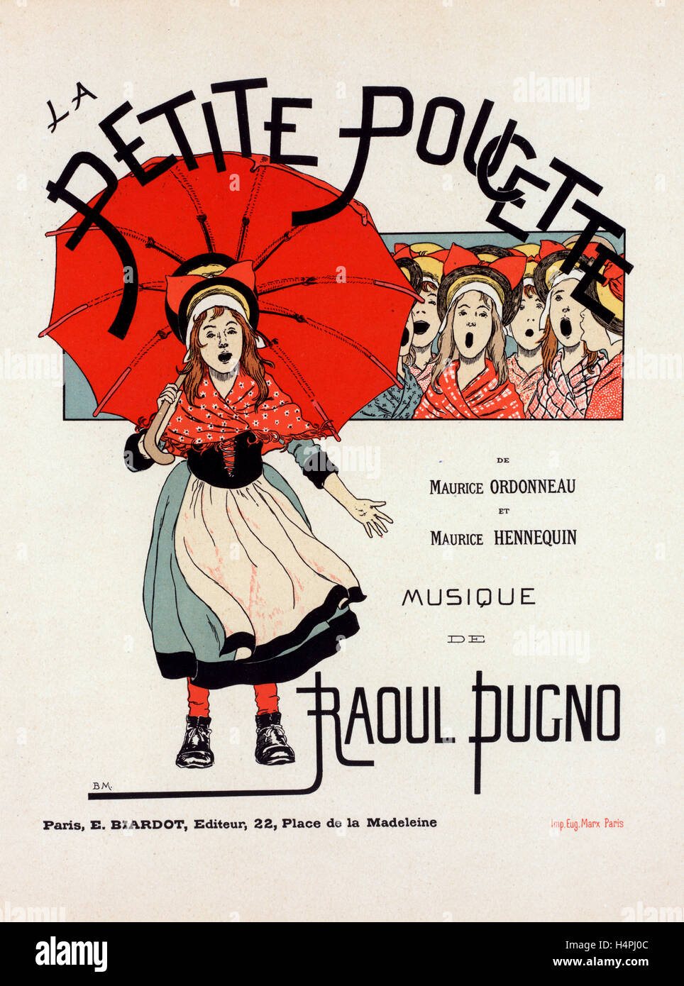 Affiche pour l'opérette la Petite Poucette. Louis-Maurice Boutet de Monvel, (1851-1913), artiste Banque D'Images