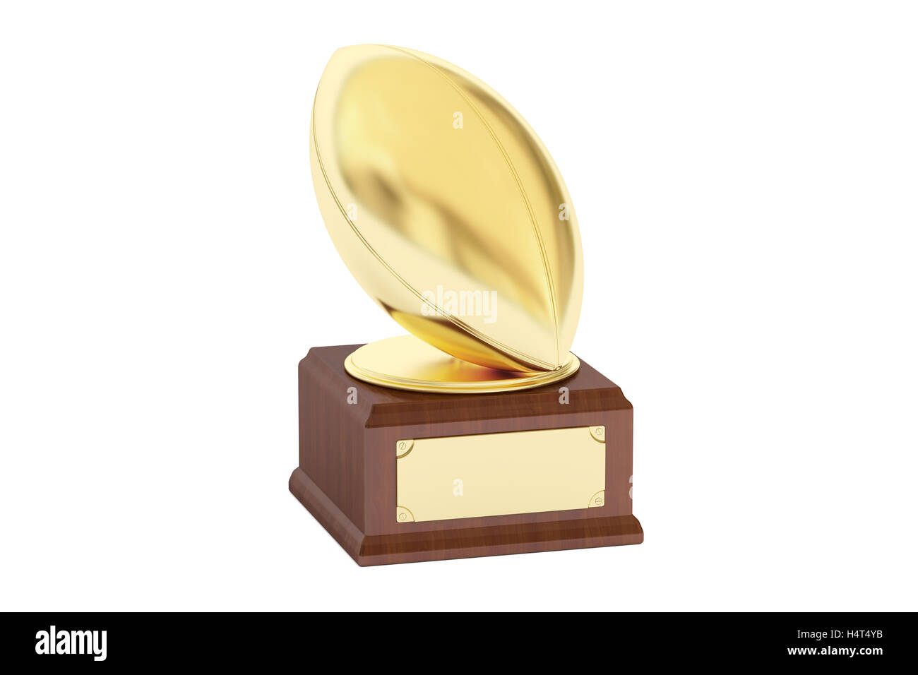 Prix Gold Cup rugby, rendu 3D isolé sur fond blanc Banque D'Images