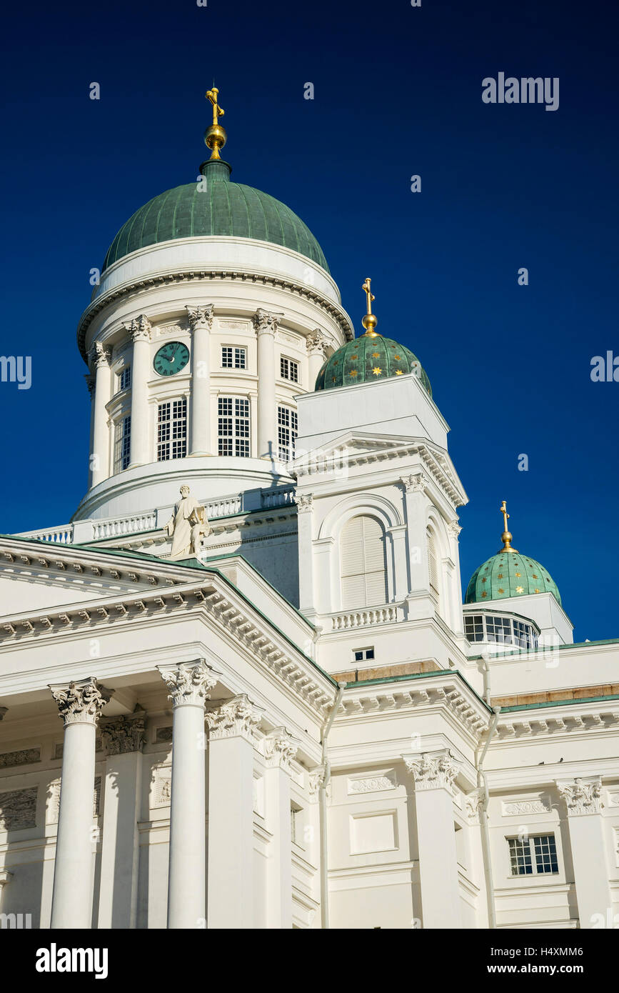 La cathédrale de la ville d'Helsinki en Finlande historique place du Sénat Banque D'Images