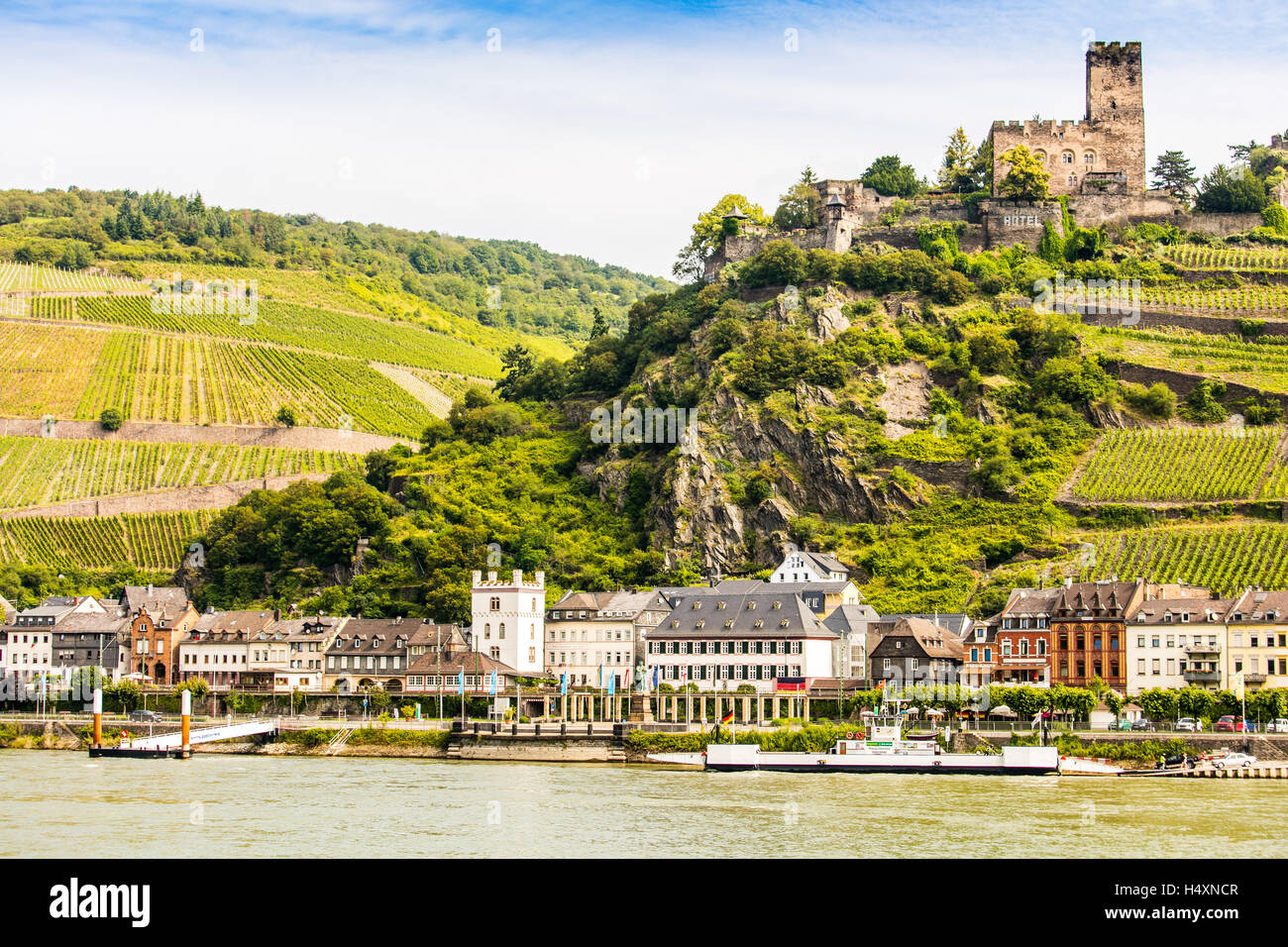 Château Gutenfels et hôtel, gorges du Rhin, l'Allemagne, de l'Europe Banque D'Images