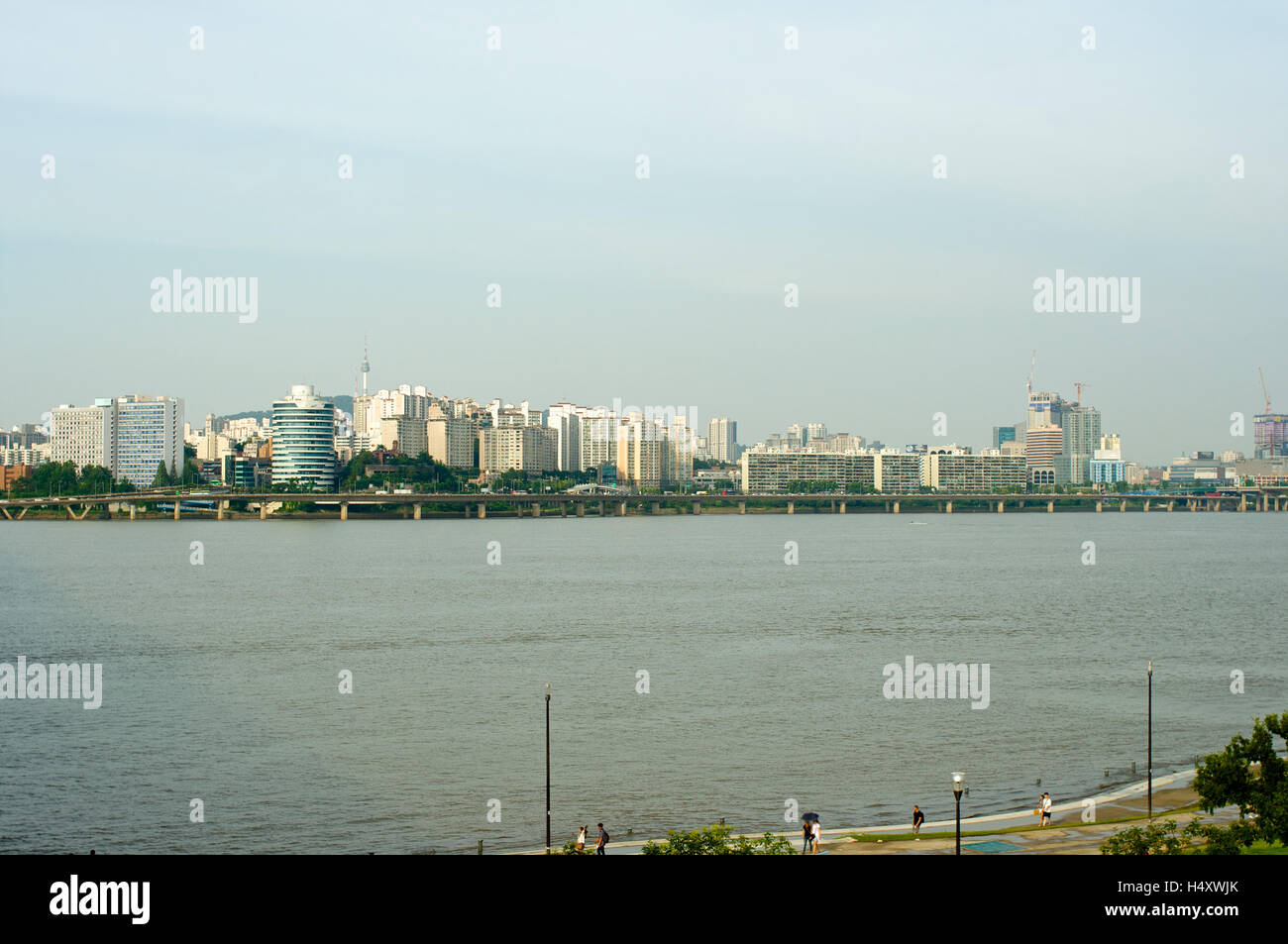 Hangang river à Séoul en Corée en été Banque D'Images