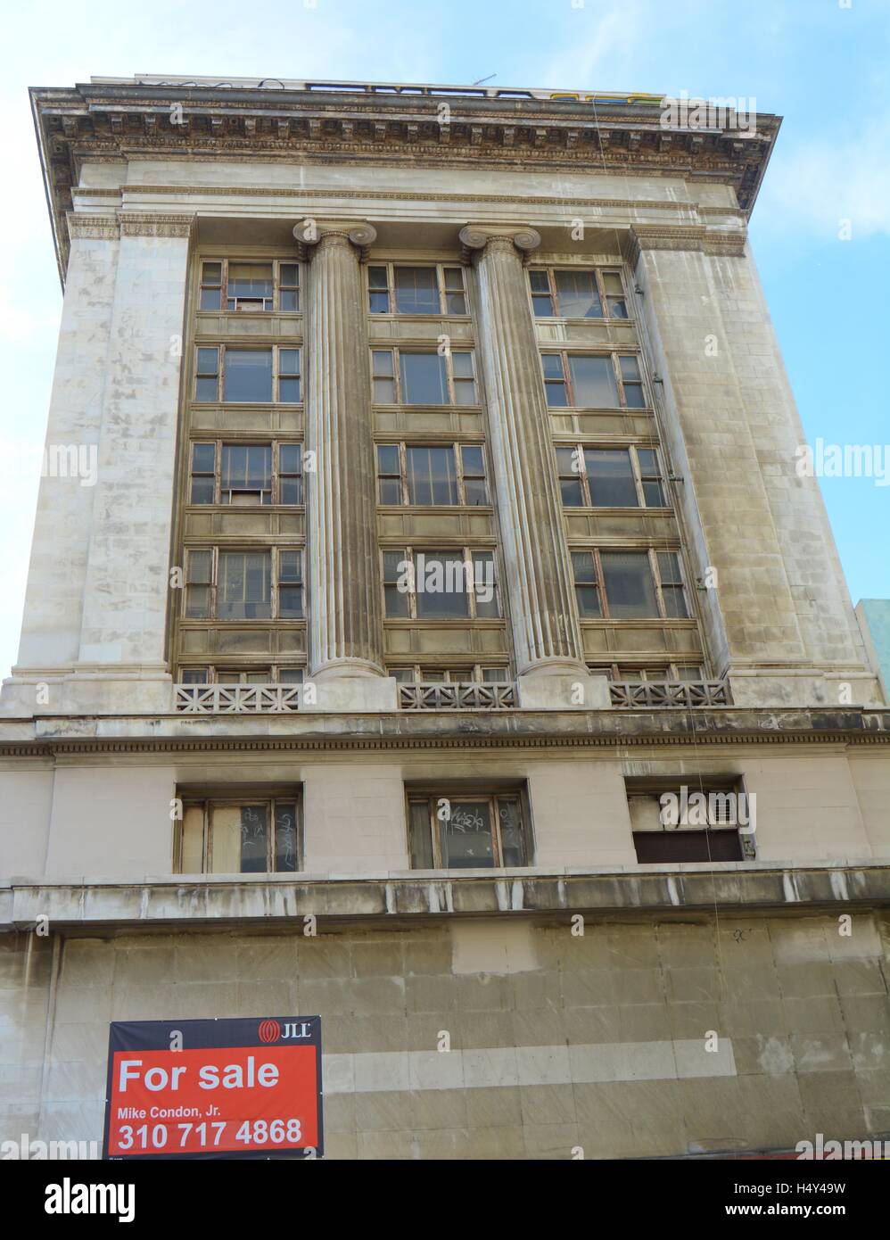 Grand,grand,usé,1920,,art déco,immeuble de bureaux à vendre,centre  ville,Los Angeles,Californie Photo Stock - Alamy