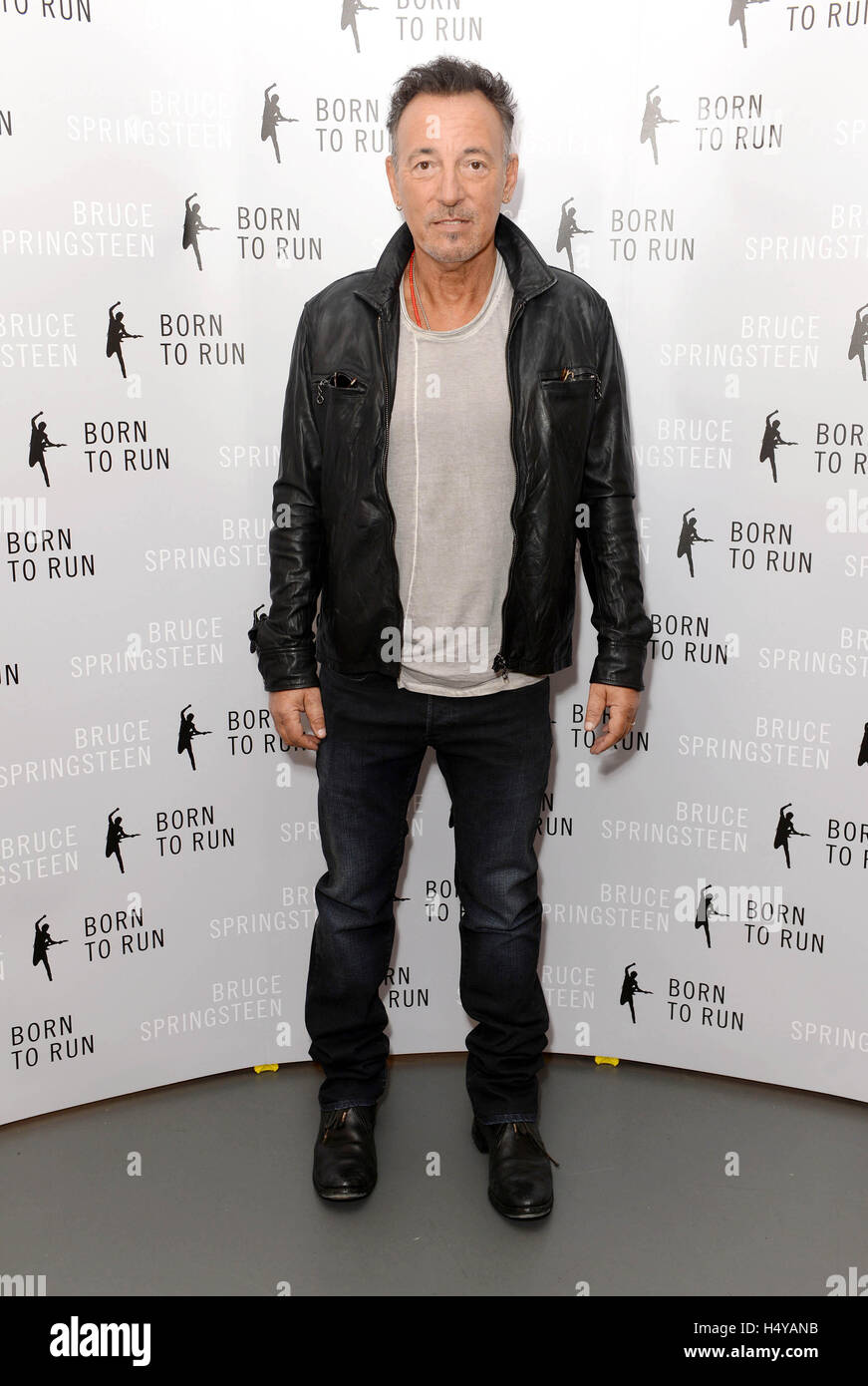 EDITORIAL N'utilisez que Bruce Springsteen parle de son autobiographie né à terme, lors d'une conversation dans l'événement d'aujourd'hui à l'ICA de Londres. Banque D'Images