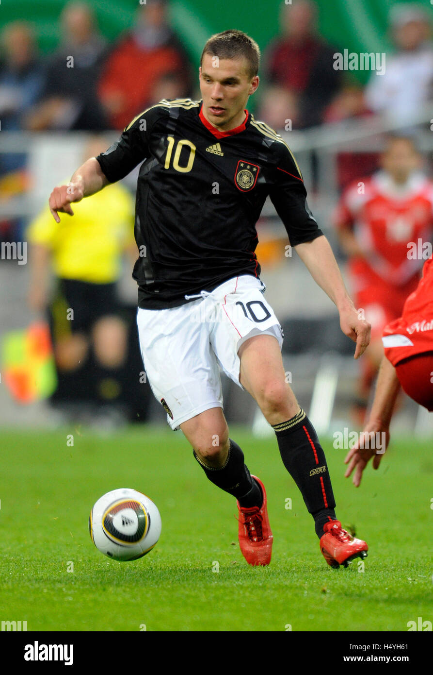 Lukas Podolski, match de football international Allemagne contre Malte 3-0, Stade Tivoli, Aix-la-Chapelle, Rhénanie du Nord-Westphalie Banque D'Images
