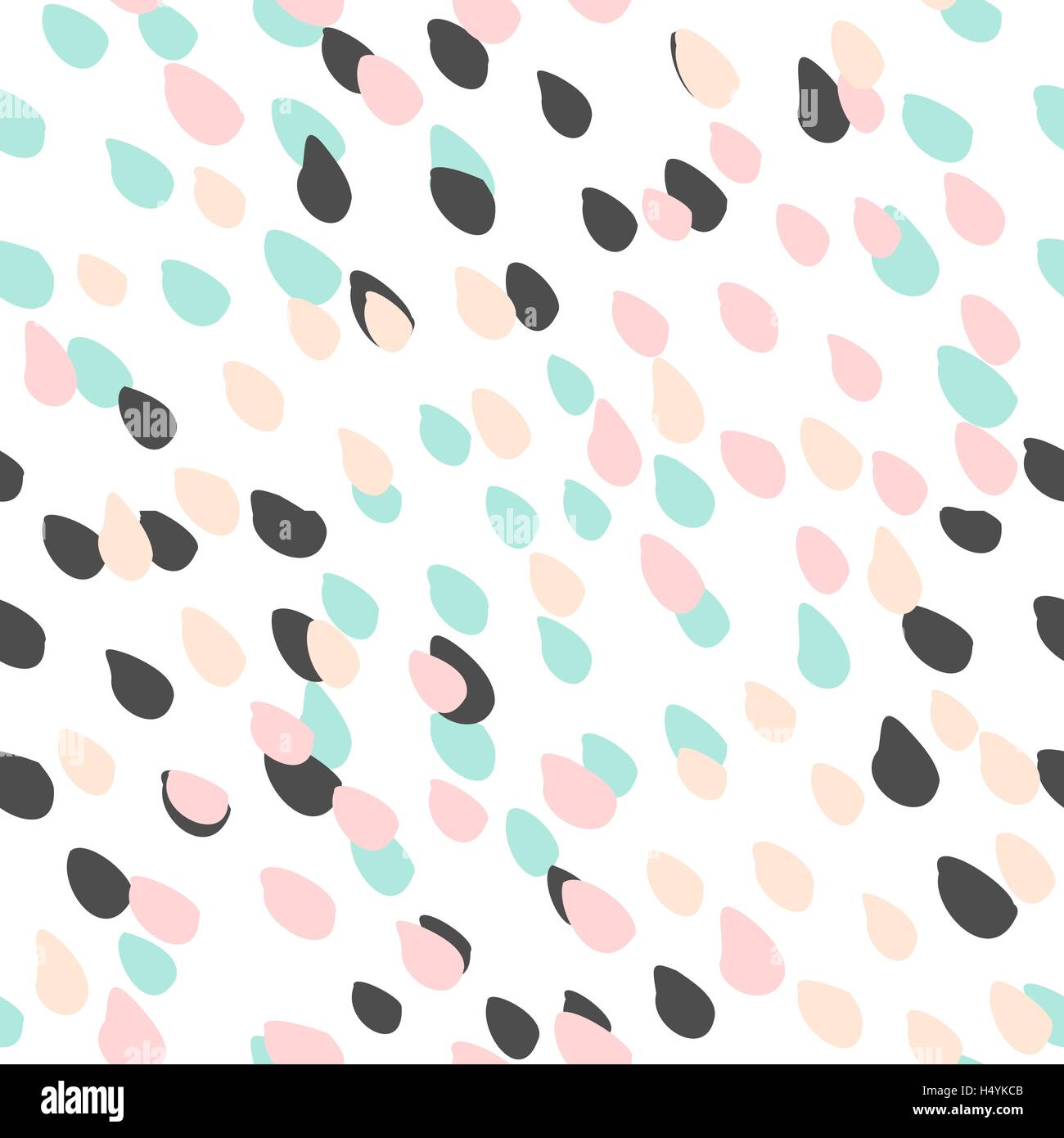 La main peinte en bleu clair, rose pastel et noir sur fond blanc. Résumé arrière-plan transparent répétition. Illustration de Vecteur