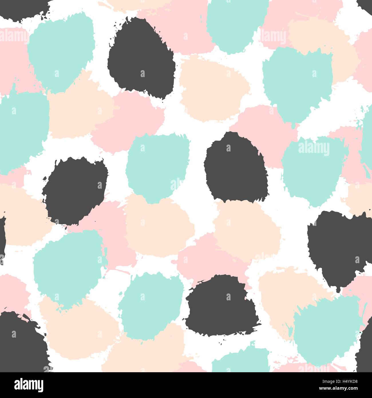 La main peinte en bleu clair, rose pastel et noir sur fond blanc. Résumé arrière-plan transparent répétition. Illustration de Vecteur