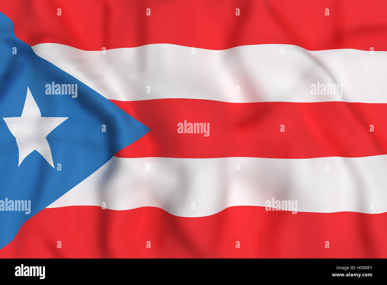 Le rendu 3d du Commonwealth de Porto Rico drapeaux Banque D'Images