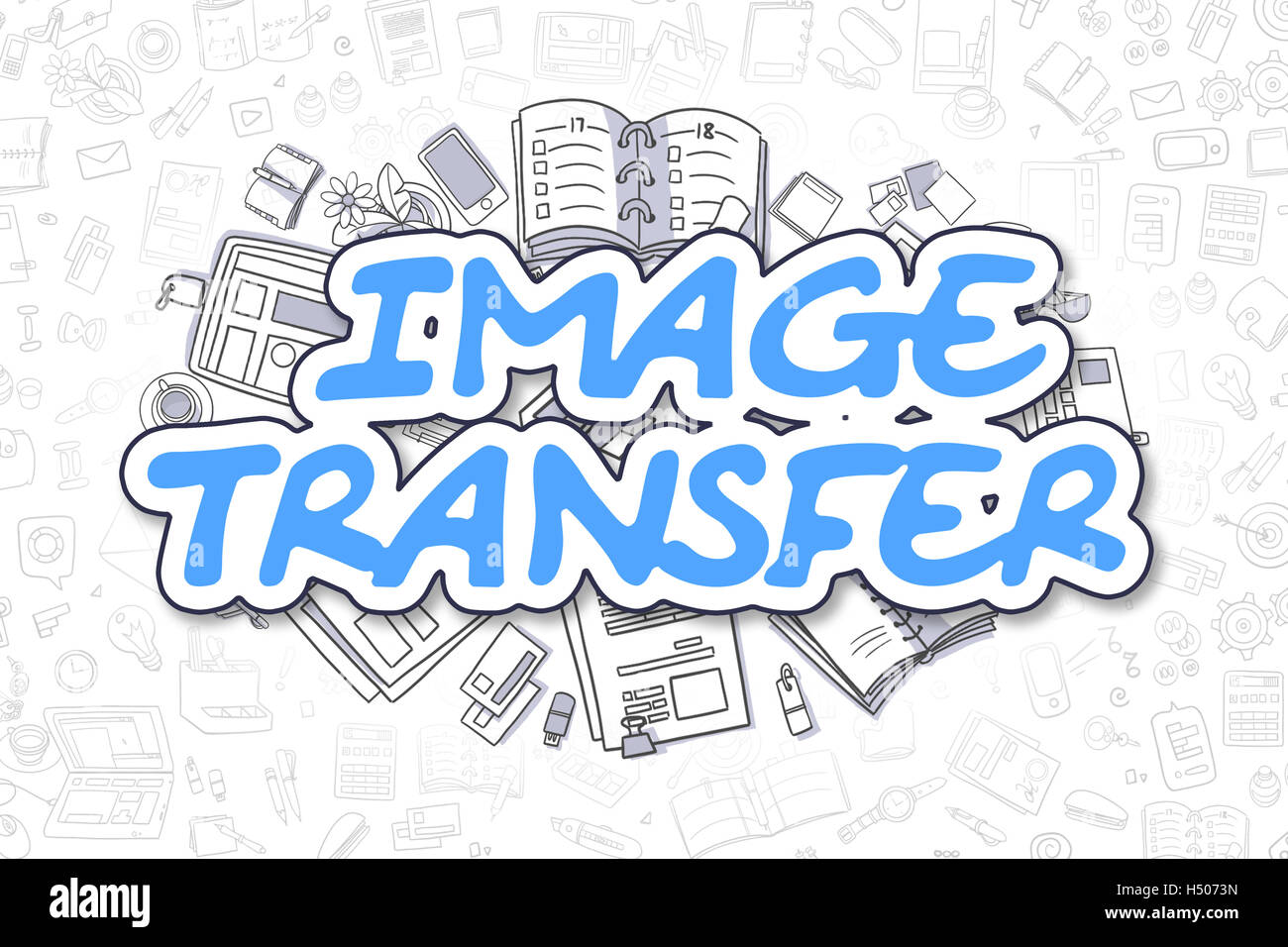 Transfert Image - Doodle Inscription bleue. Concept d'entreprise. Banque D'Images