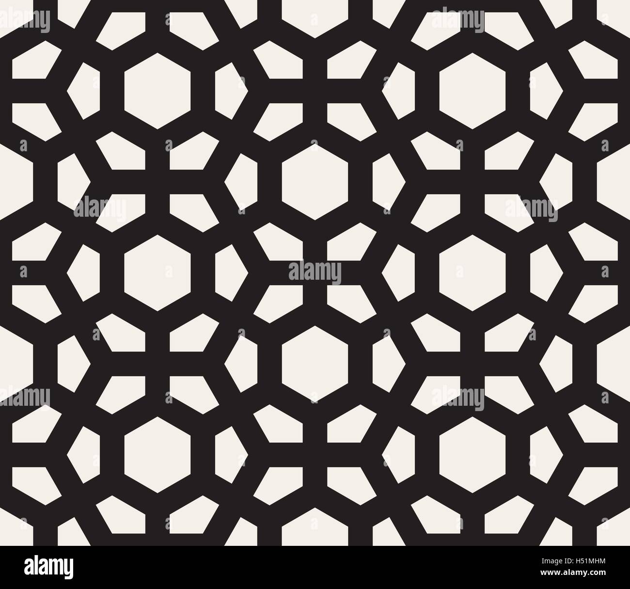 Seamless Vector noir et blanc Modèle hexagonal Illustration de Vecteur