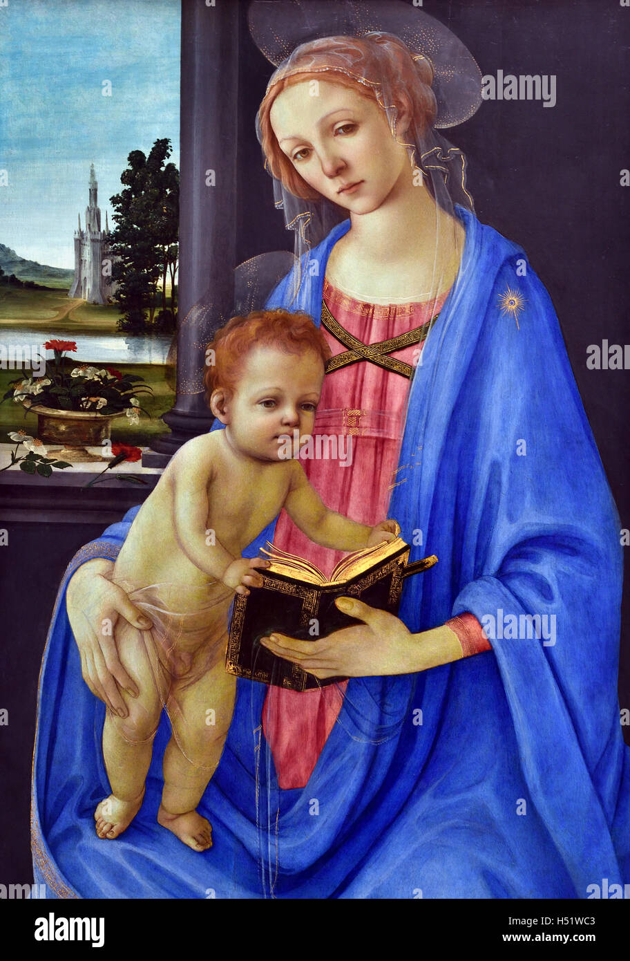 Marie avec Child1475 Filippino Lippi ( 1457 - 1504 Florence) peintre Italie Italien 14th siècle Banque D'Images