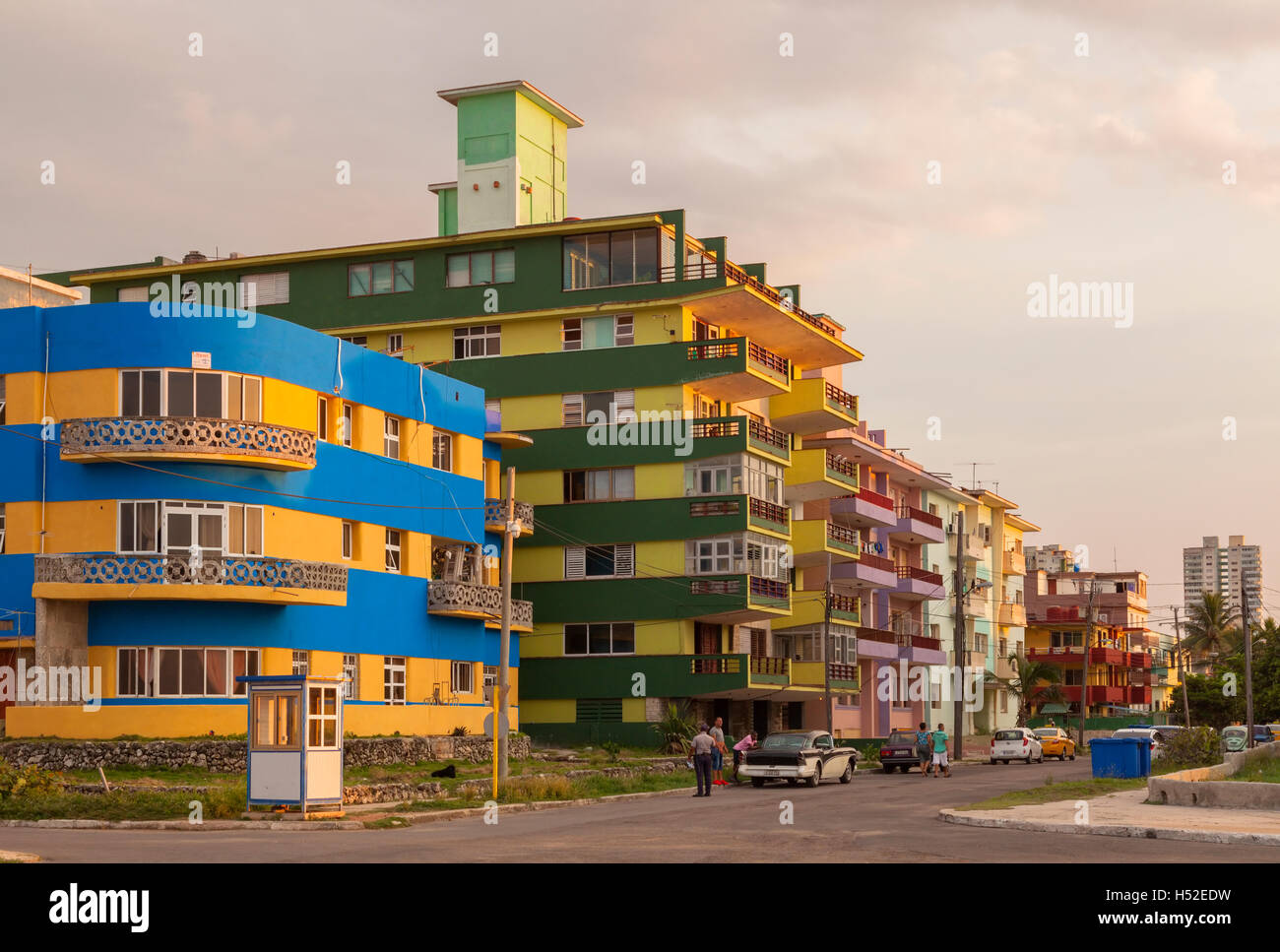 Appartements à Vedado, La Havane, Cuba. Banque D'Images