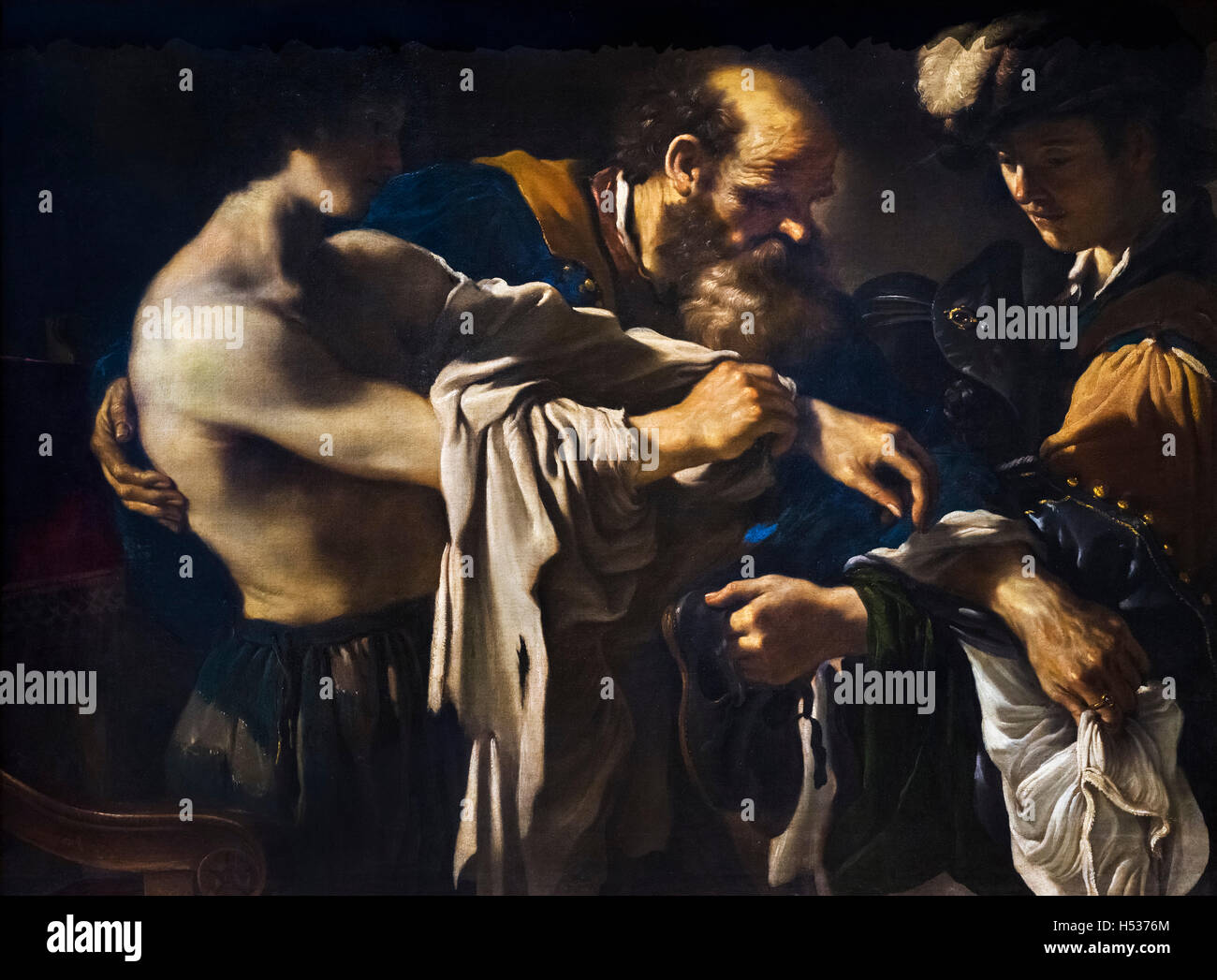 Retour du fils prodigue par Il Guercino (Giovanni Francesco Barbieri 1591-1666), c.1619 Banque D'Images