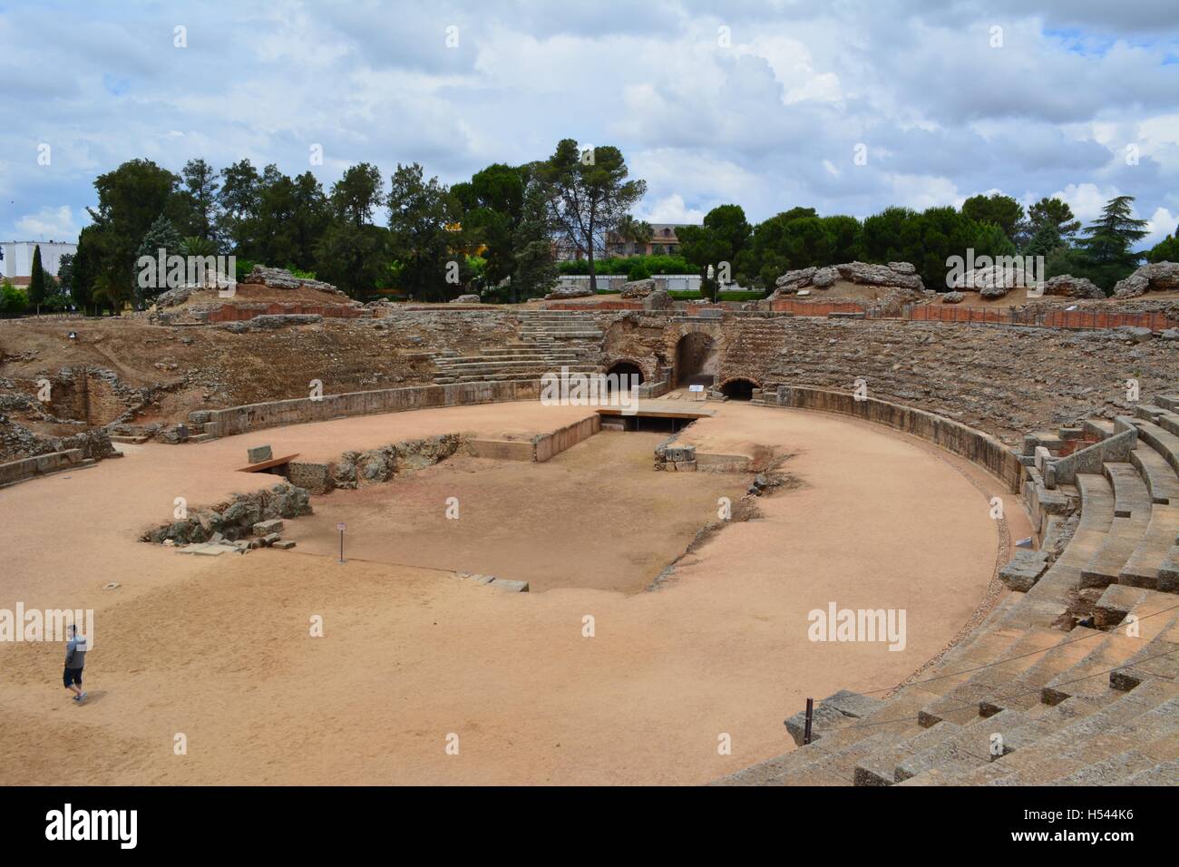 Amphithéâtre de Mérida, Zone, Gladiator, Ruines Romaines, 25 av. Banque D'Images
