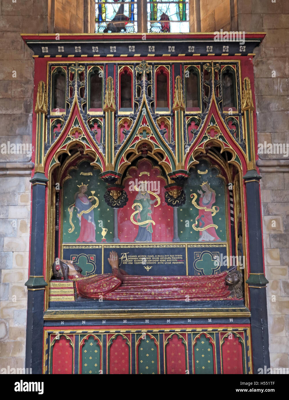 Tombe de John Gower, cathédrale de Southwark, Londres, Angleterre, Royaume-Uni Banque D'Images