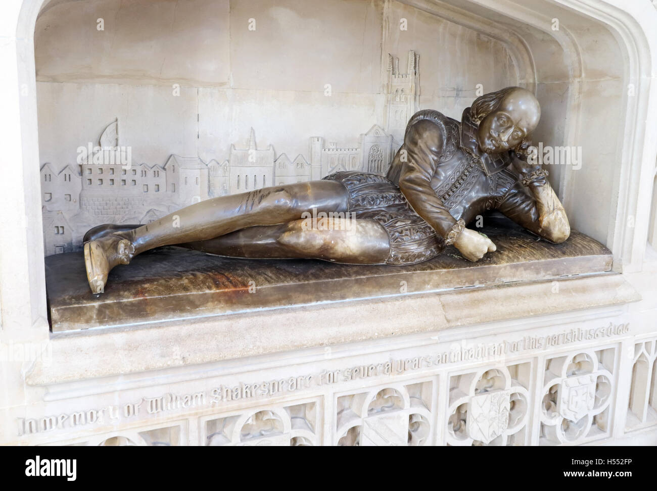 William Shakespeare statue à la cathédrale de Southwark, Londres Banque D'Images