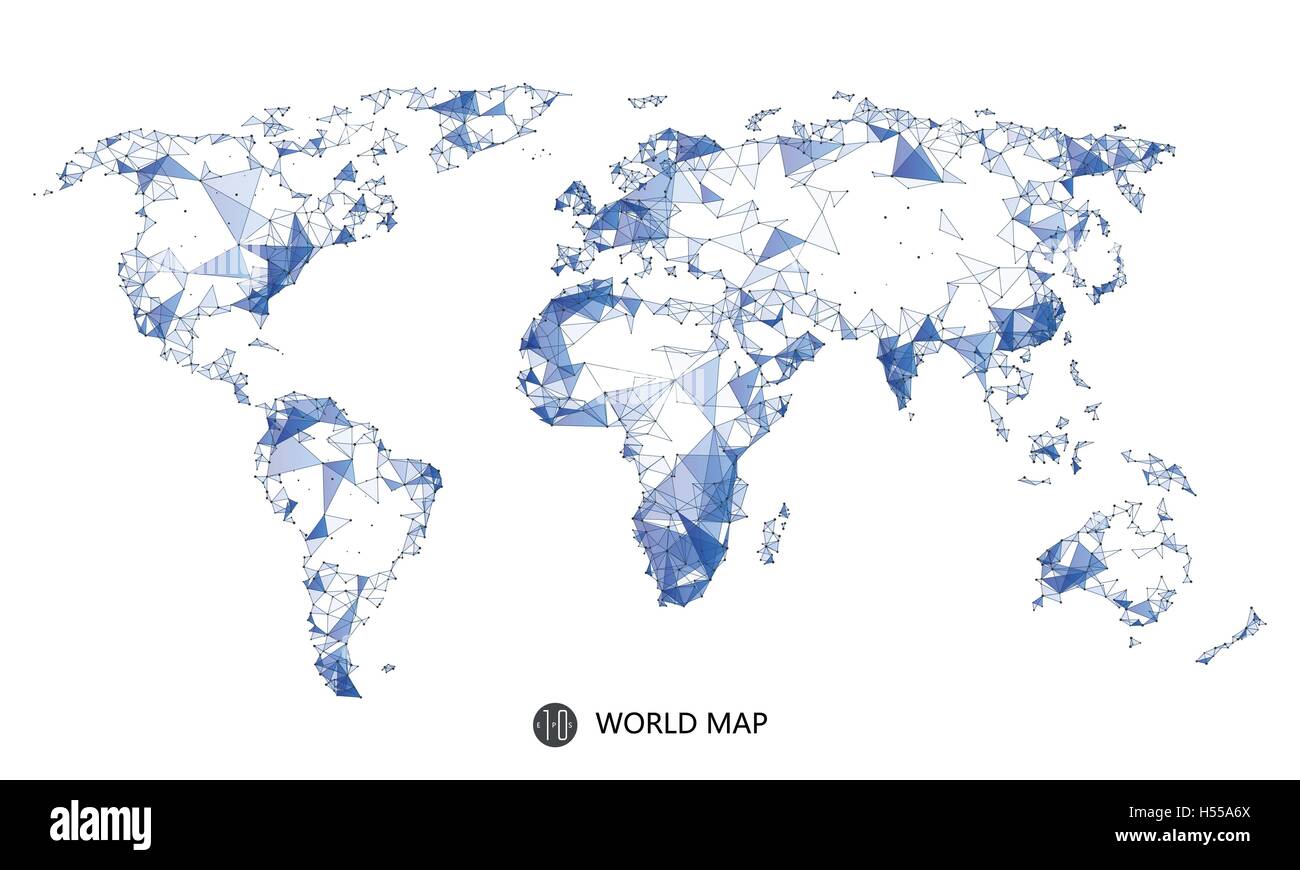 Point, ligne, surface de la composition de la carte du monde, l'implication de connexion réseau. Illustration de Vecteur