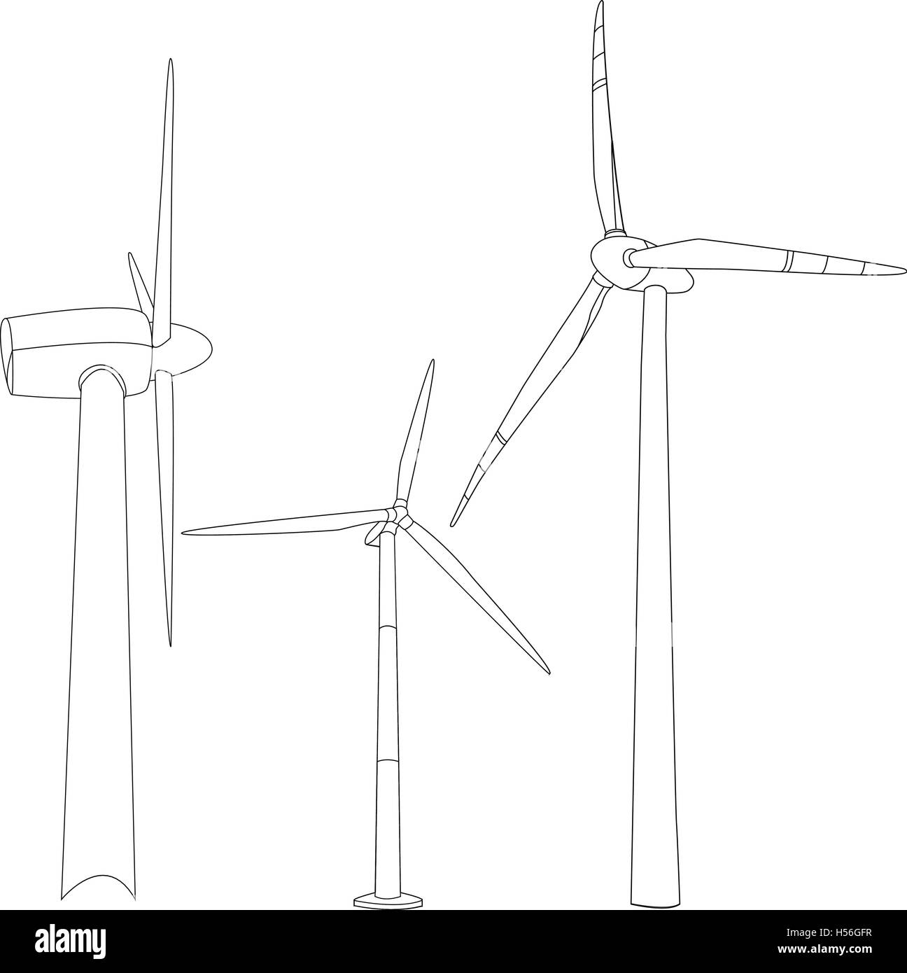 Illustration de l'éolienne. Vector isolés. Illustration de Vecteur