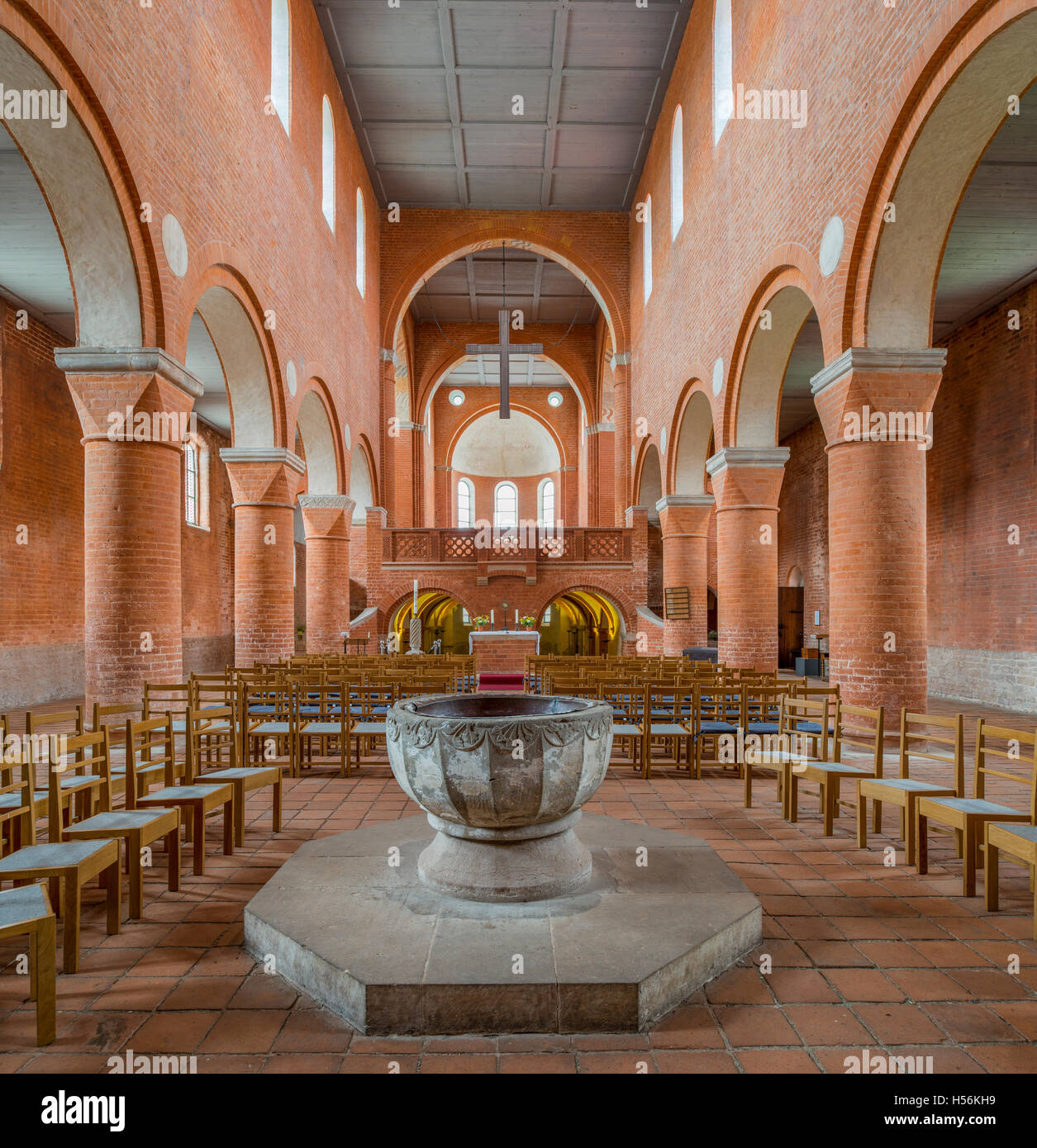 Monastère Pays Jerichow, collégiale, à l'intérieur, de l'ordre des prémontrés située Saint Marien Nikolai, Route romane, pays Jerichow, Saxe-Anhalt Banque D'Images