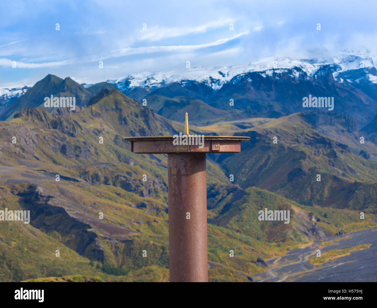 Thorsmork, une crête de montagne entre les glaciers Tindfjallajokull Eyjafjallajokull et dans le sud de l'Islande. Banque D'Images