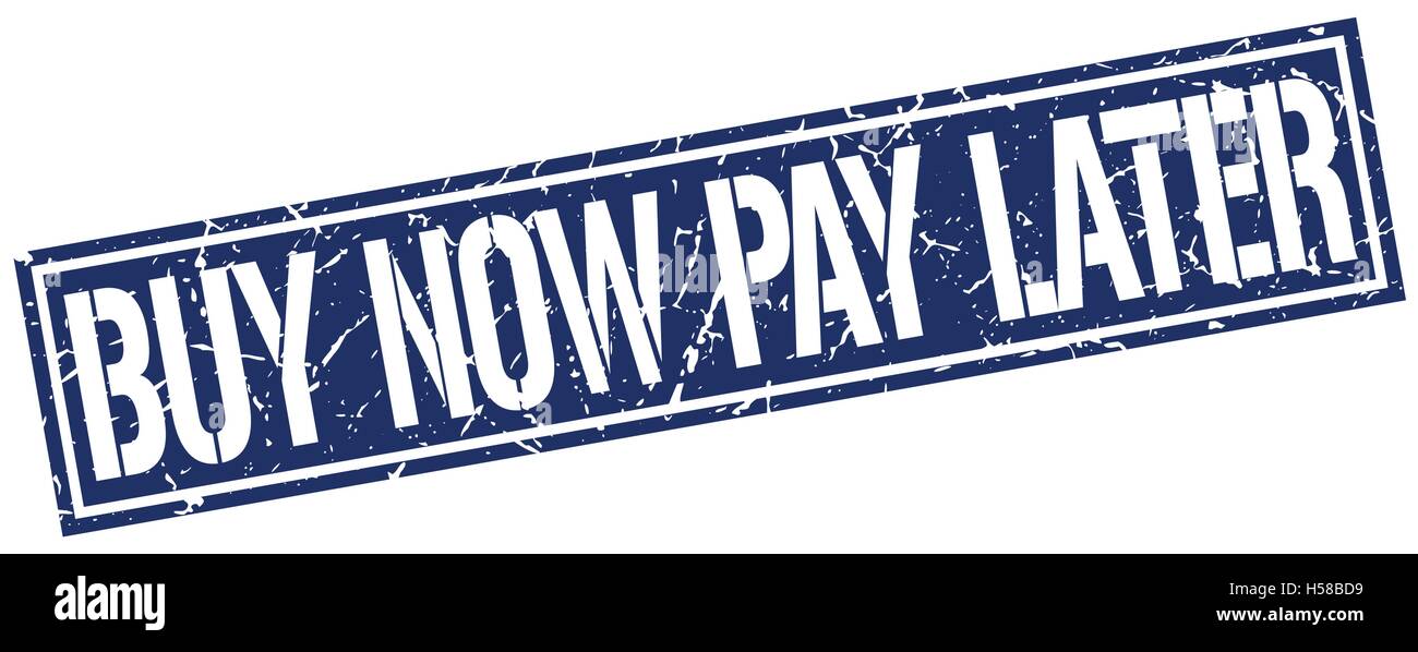 Achetez maintenant, payez plus tard square grunge stamp Illustration de Vecteur