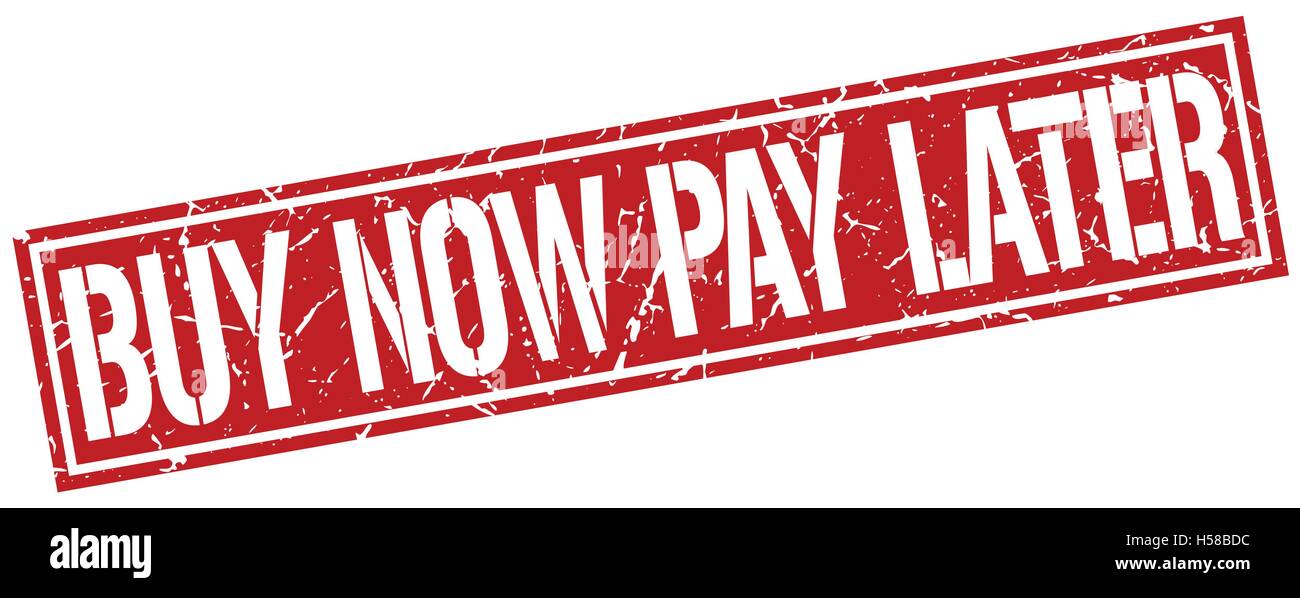Achetez maintenant, payez plus tard square grunge stamp Illustration de Vecteur