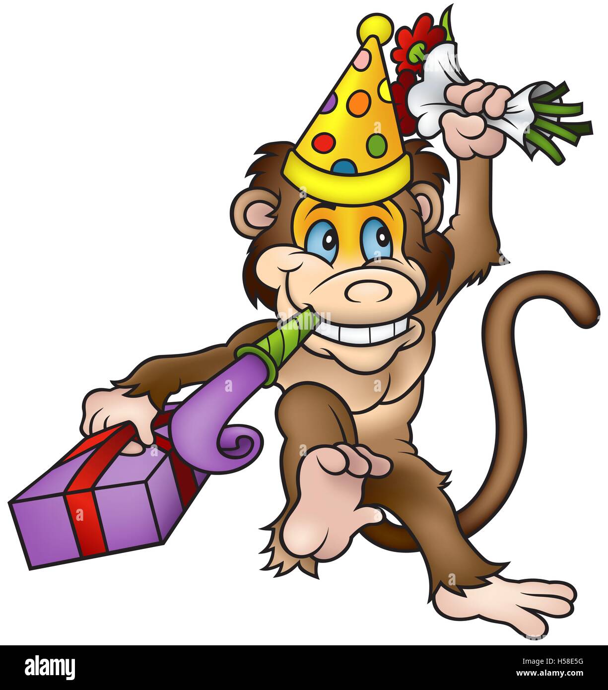 Singe Et D Anniversaire Image Vectorielle Stock Alamy