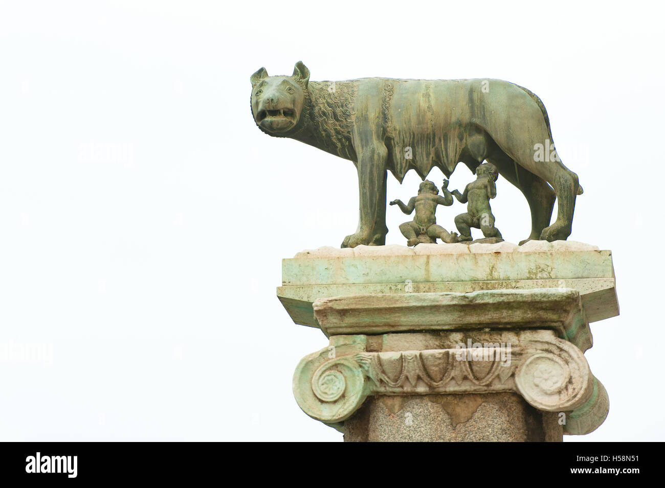 La Lupa Capitolina Le loup de Rome copier à l'extérieur de la Capitol Banque D'Images