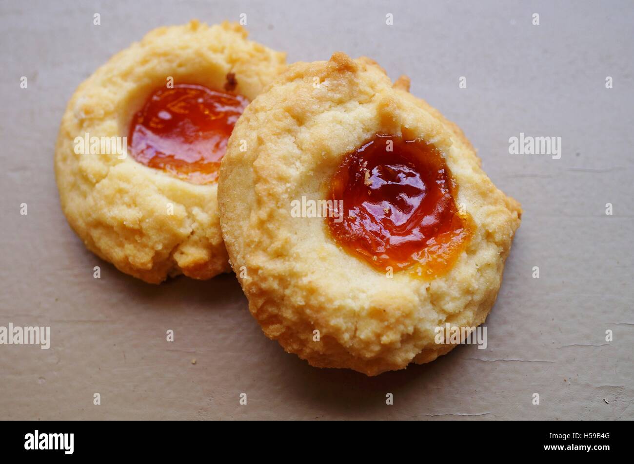 Biscuits moulés aux abricots maison Banque D'Images