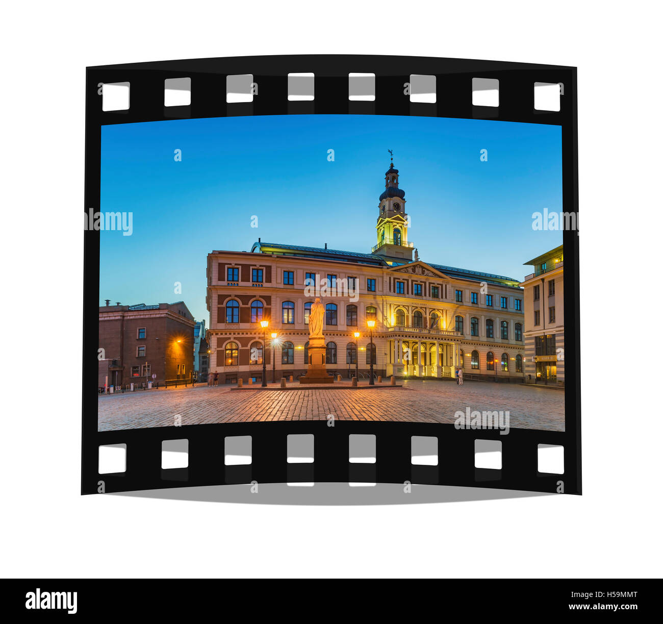 L'hôtel de ville de Riga est un bâtiment à partir de l'année 2003 avec façade néoclassique, Riga, Lettonie, Pays Baltes, Europe Banque D'Images L'hôtel de ville de Riga est un bâtiment à partir de l'année 2003 avec façade néoclassique, Riga, Lettonie, Pays Baltes, Europe Banque D'Images