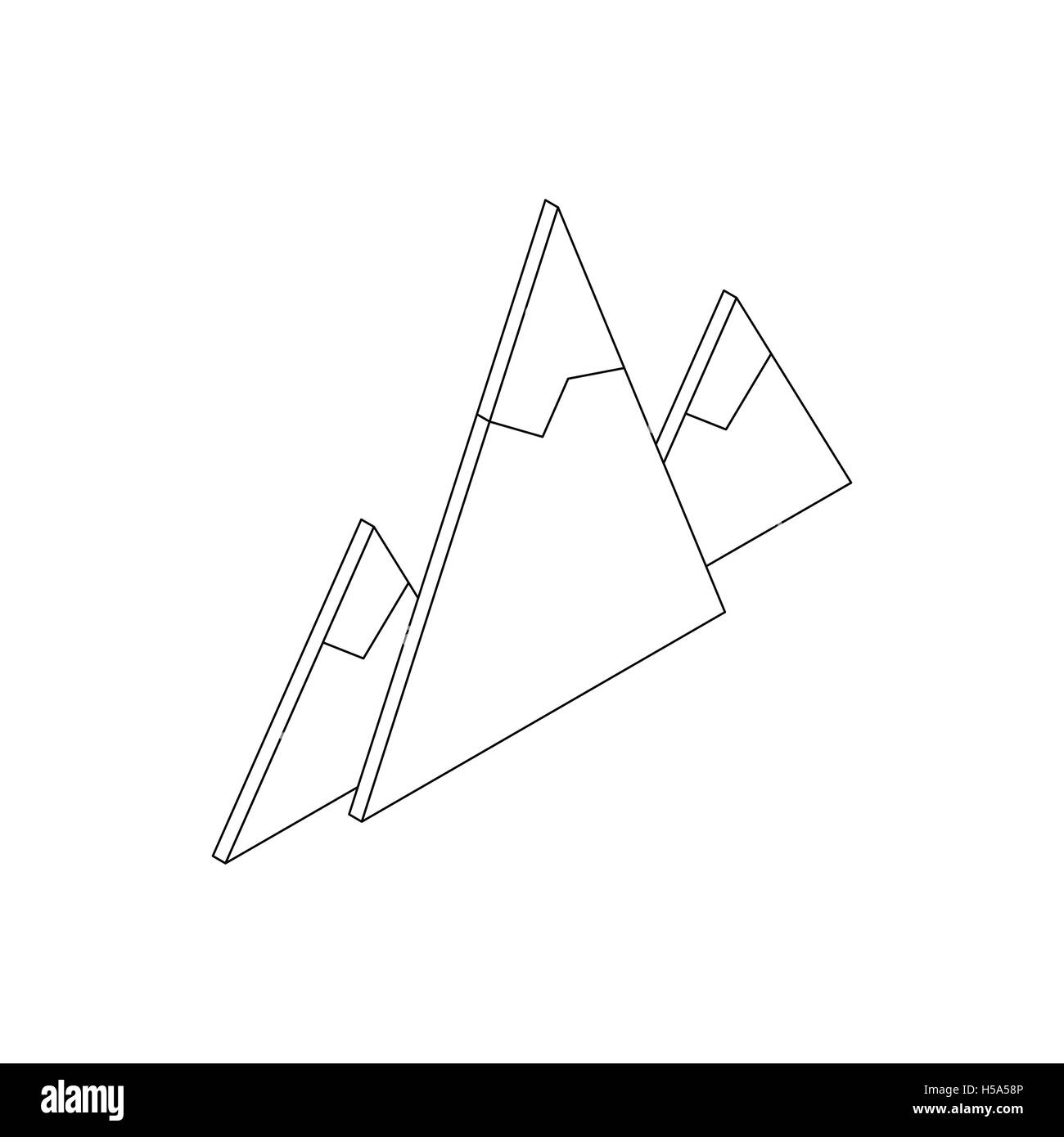 L'icône de la montagne, style 3D isométrique Illustration de Vecteur