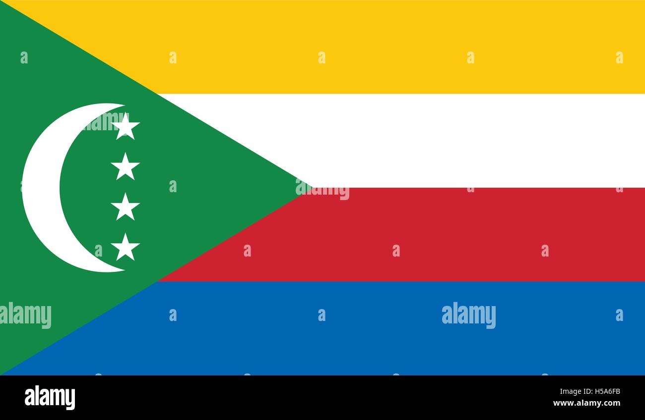 Drapeau Comores droit Illustration de Vecteur