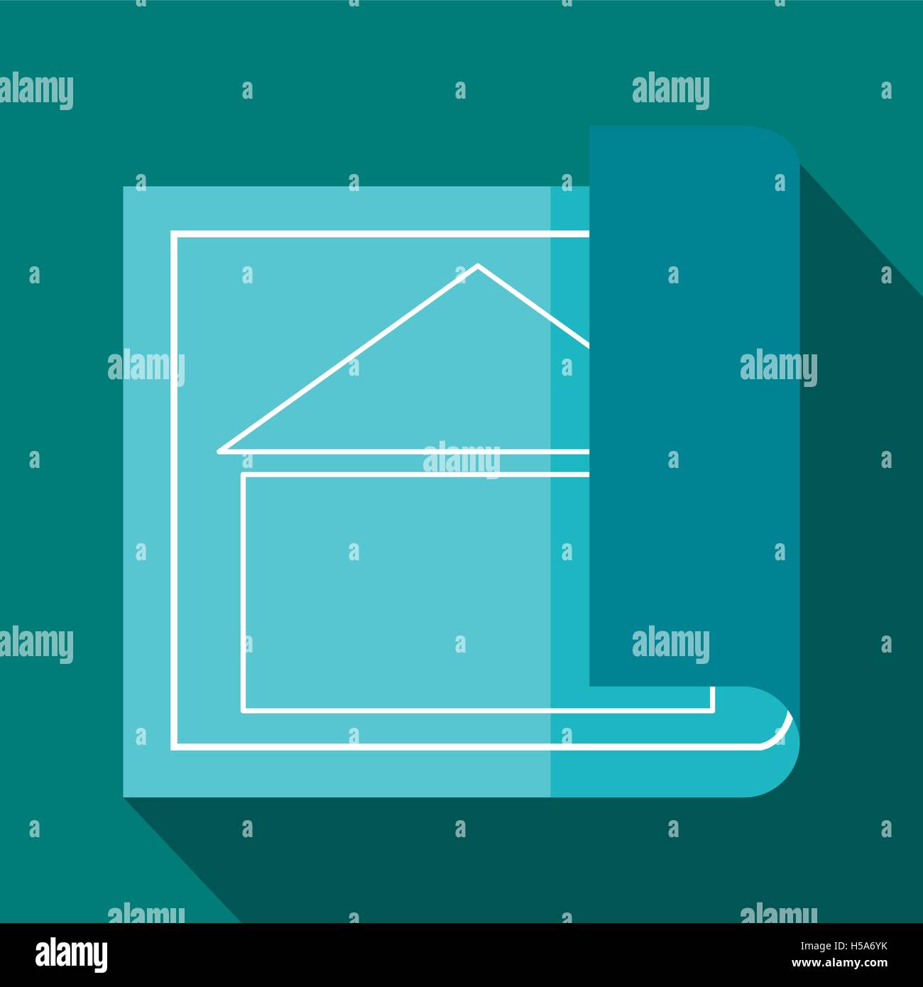 L'icône du plan de construction, style plat Illustration de Vecteur