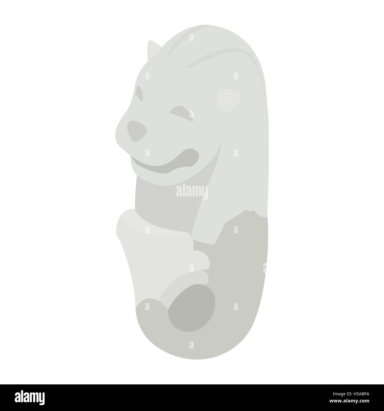 Statue de poissons-lions icône Merlion Illustration de Vecteur