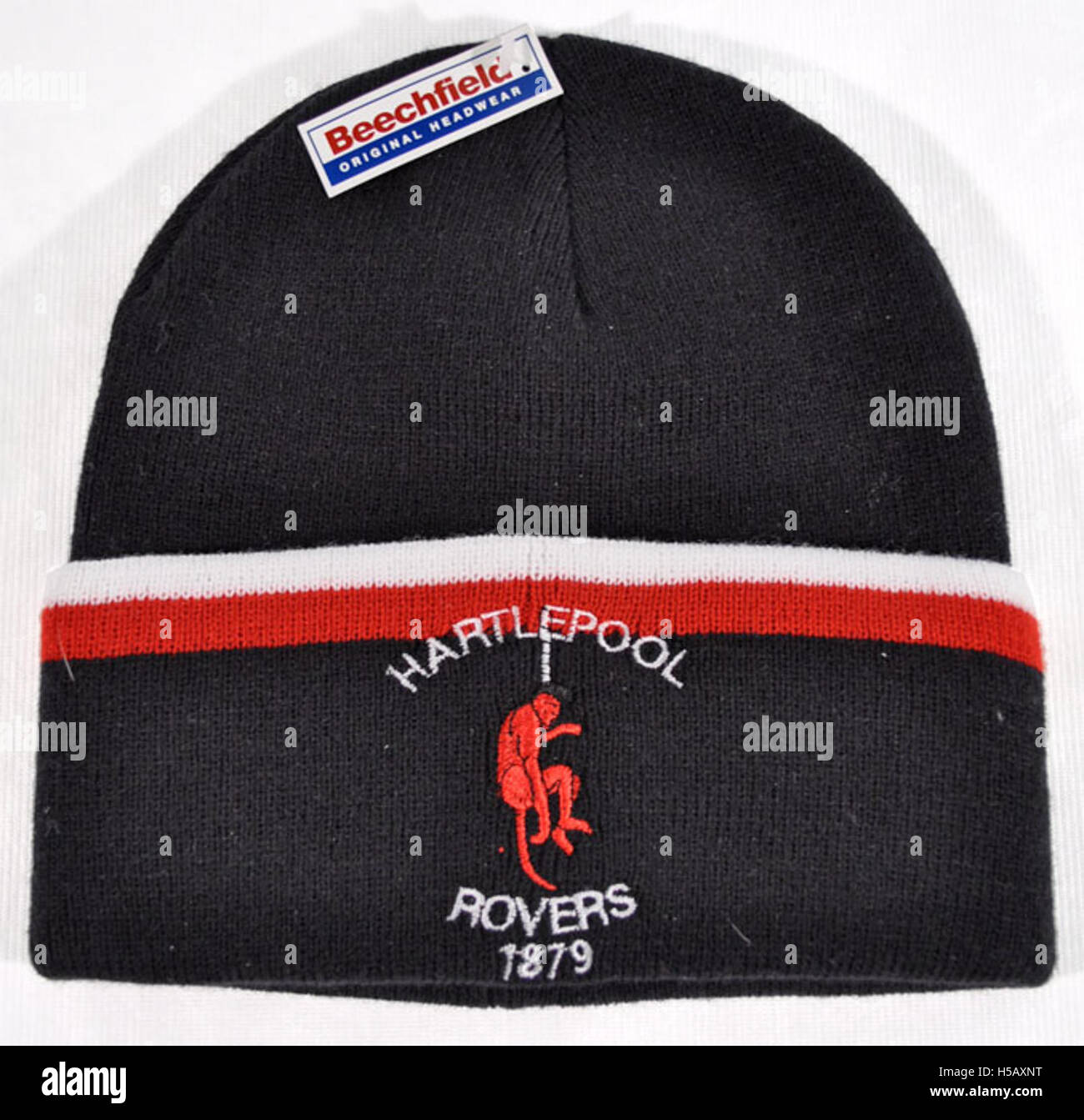 Un bonnet porté par Hartlepool R.F.C., un club de rugby basé à Hartlepool, en Angleterre. Le bonnet représente l'histoire du club et la culture des fans. Banque D'Images