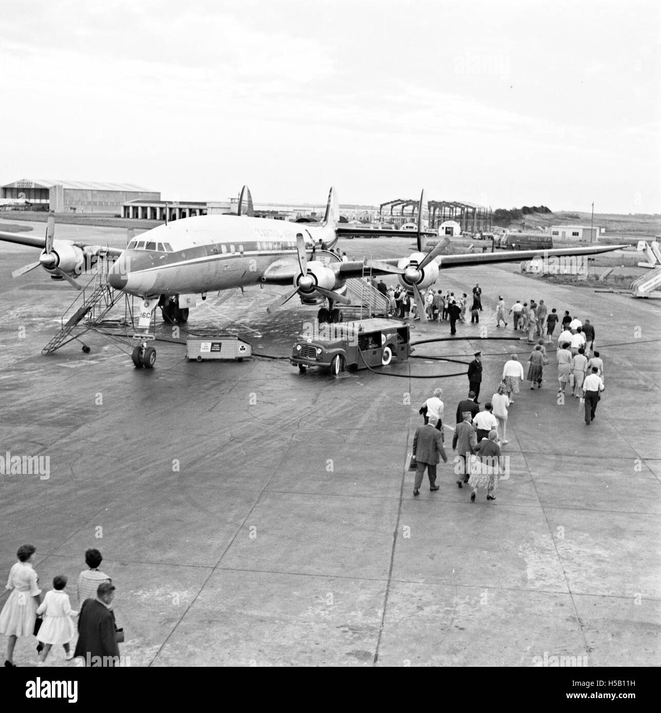 L'aéroport de Shannon en Irlande est l'un des principaux aéroports internationaux du pays. Fondée en 1942, elle sert de plaque tournante de transport et de porte d'entrée vers l'Irlande, reflétant le développement de l'histoire de l'aviation irlandaise. Banque D'Images