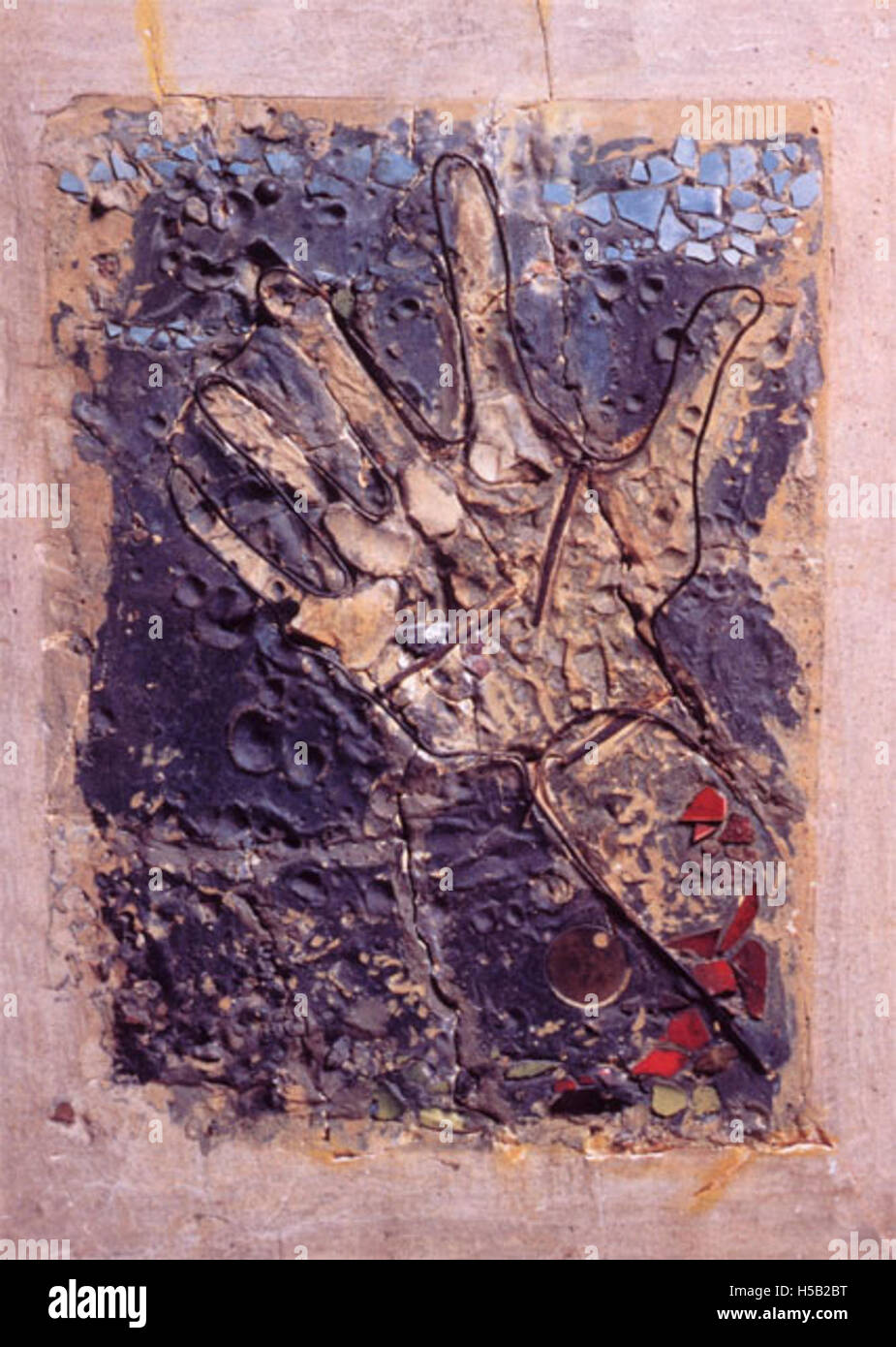 Une mosaïque représentant une victime inconnue de l'Holocauste. La pièce, conservée au musée de l'Université de Yeshiva, sert de sombre mémorial à ceux qui ont perdu pendant l'Holocauste. Banque D'Images