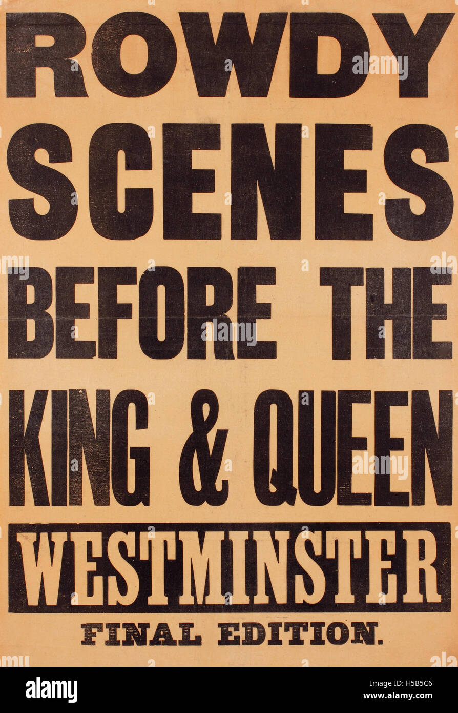 Cette image représente des scènes bruyantes d'une manifestation pour le suffrage devant le roi et la reine vers 1914. Le mouvement pour le suffrage au début du XXe siècle a été marqué par des manifestations publiques appelant au droit de vote des femmes, et de telles manifestations ont souvent attiré l'attention et la controverse dans la presse. Banque D'Images
