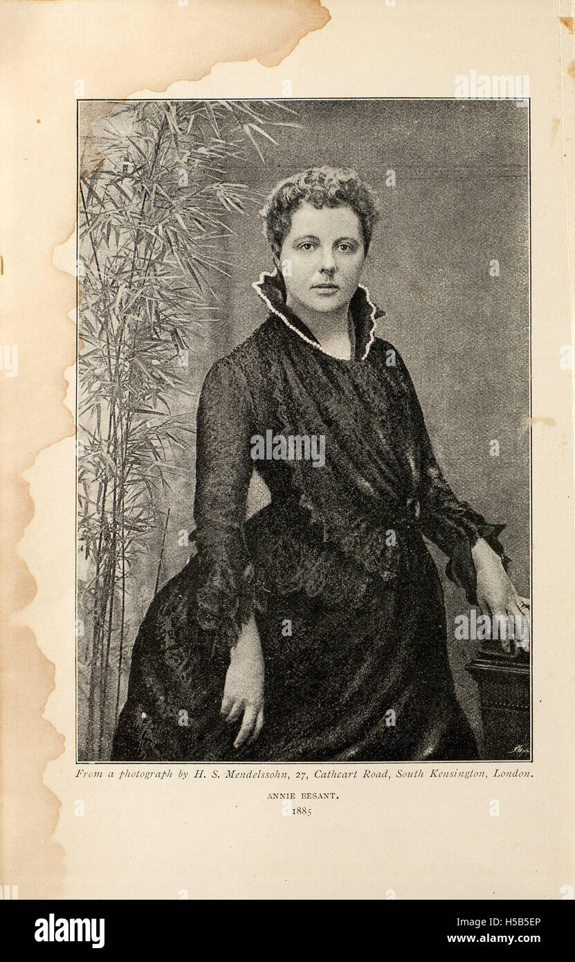 Annie Besant, une autobiographie 1888 Banque D'Images