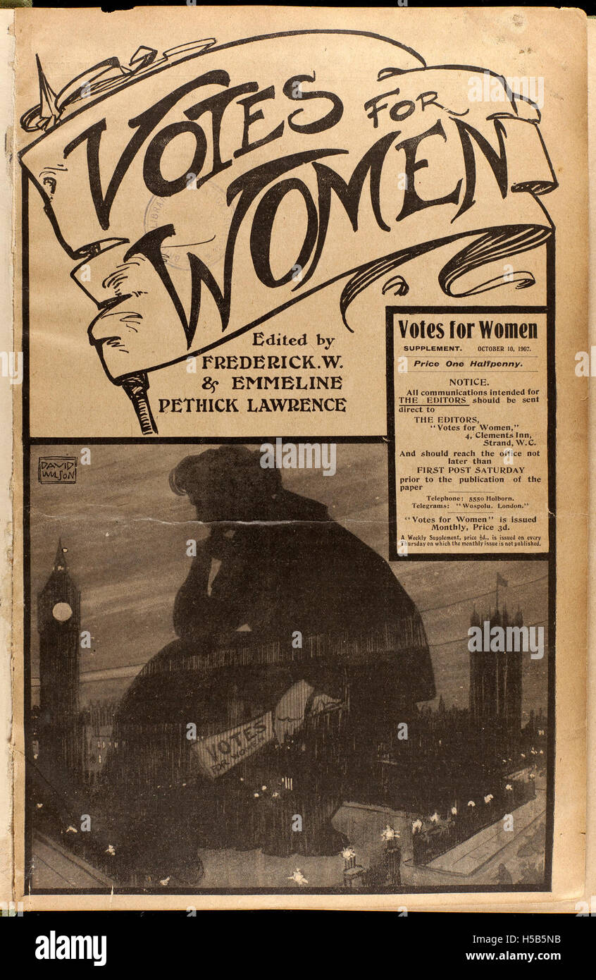 Journal 1907 vote des femmes Banque D'Images