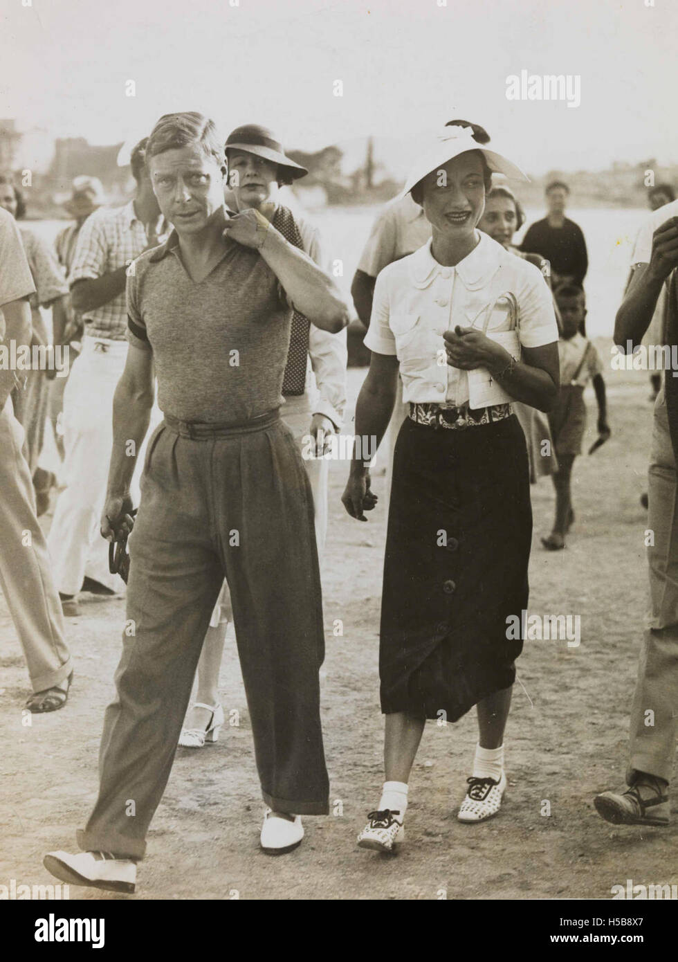 Le roi Édouard VIII et Wallis Simpson partent en vacances en Yougoslavie en 1936, un moment notable dans leur relation controversée avant son abdication. Banque D'Images