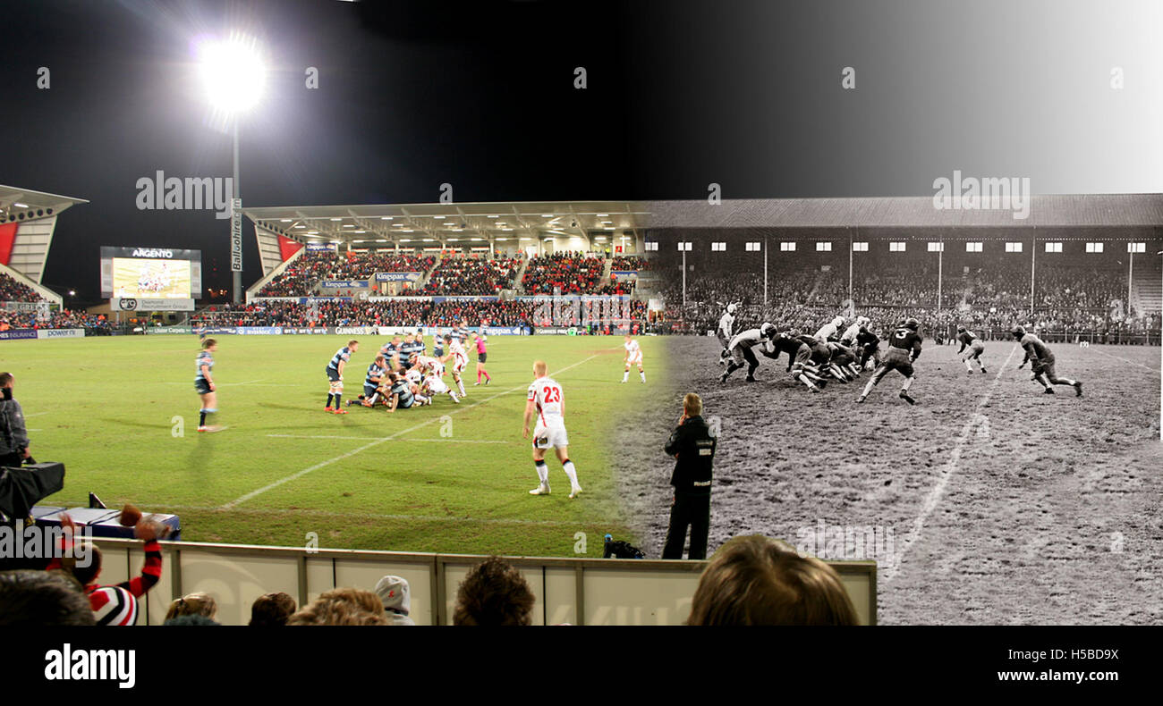 Le football américain 1942, l'Ulster Rugby 2015 Kingspan Stadium Banque D'Images