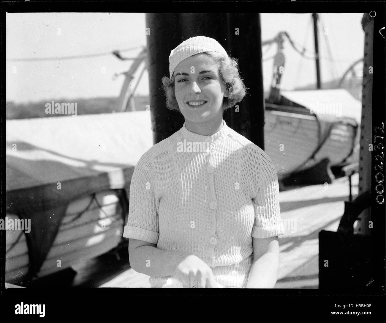 L'actrice australienne Jean Laidley à bord du SS MORINDA à no 10 wharf Walsh Bay Banque D'Images