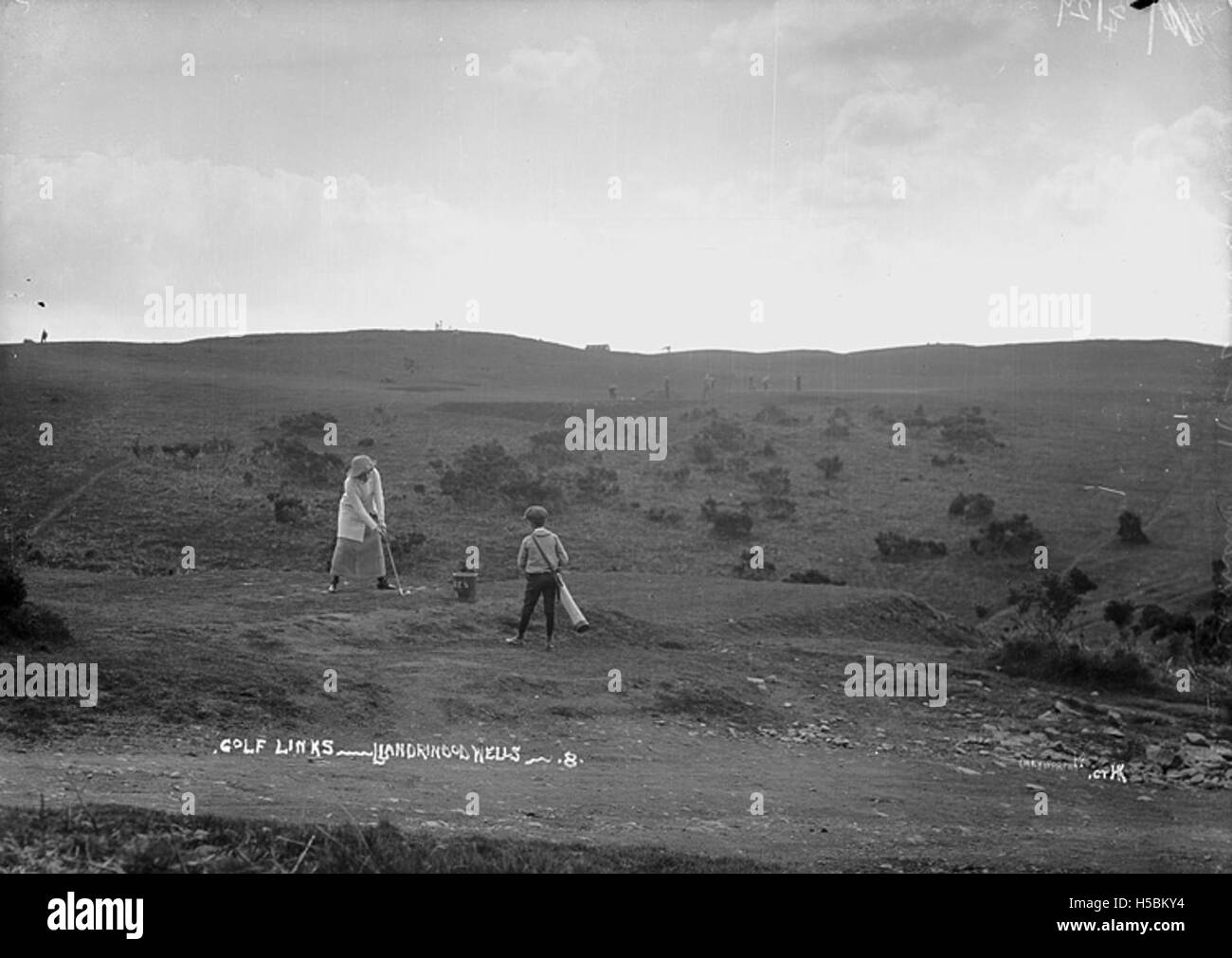 Les parcours de golf de Llandrindod Wells, situé au pays de Galles, sont représentés sur cette image, mettant en valeur la beauté pittoresque du parcours. Llandrindod Wells est connue pour ses paysages pittoresques et ses possibilités de golf. Banque D'Images