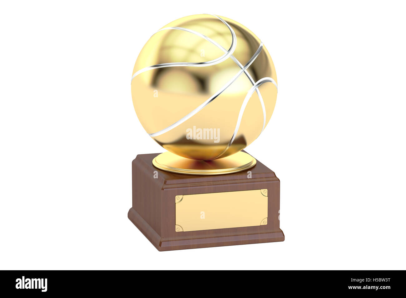 Basket-ball coupe du Gold Award, 3D Rendering isolé sur fond blanc Banque D'Images