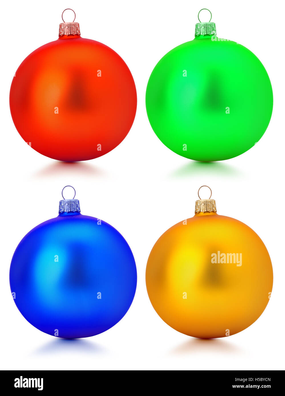 Collection de boules de Noël isolé sur le fond blanc. Banque D'Images